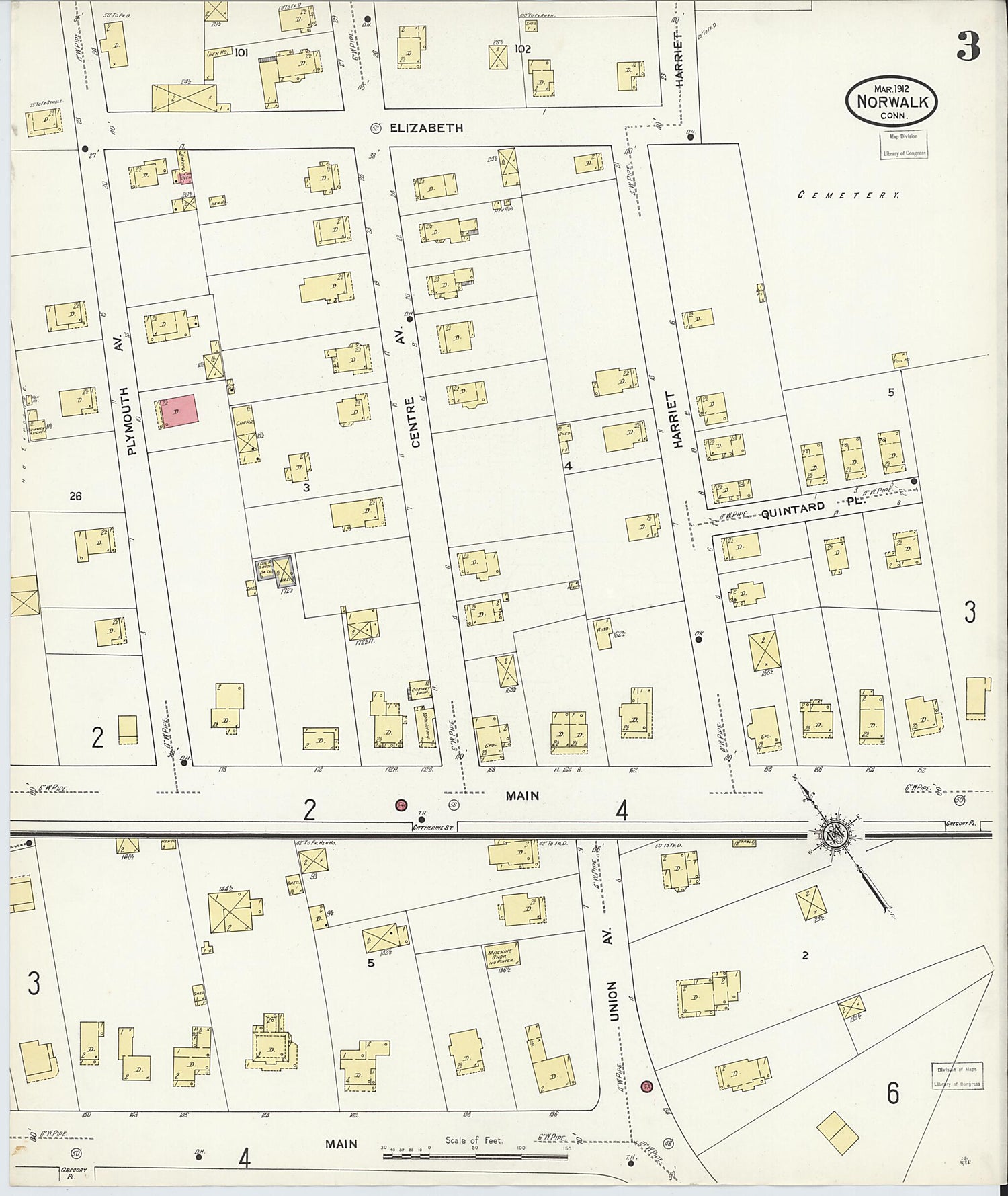 This old map of Norwalk, Fairfield County, Connecticut was created by Sanborn Map Company in 1912