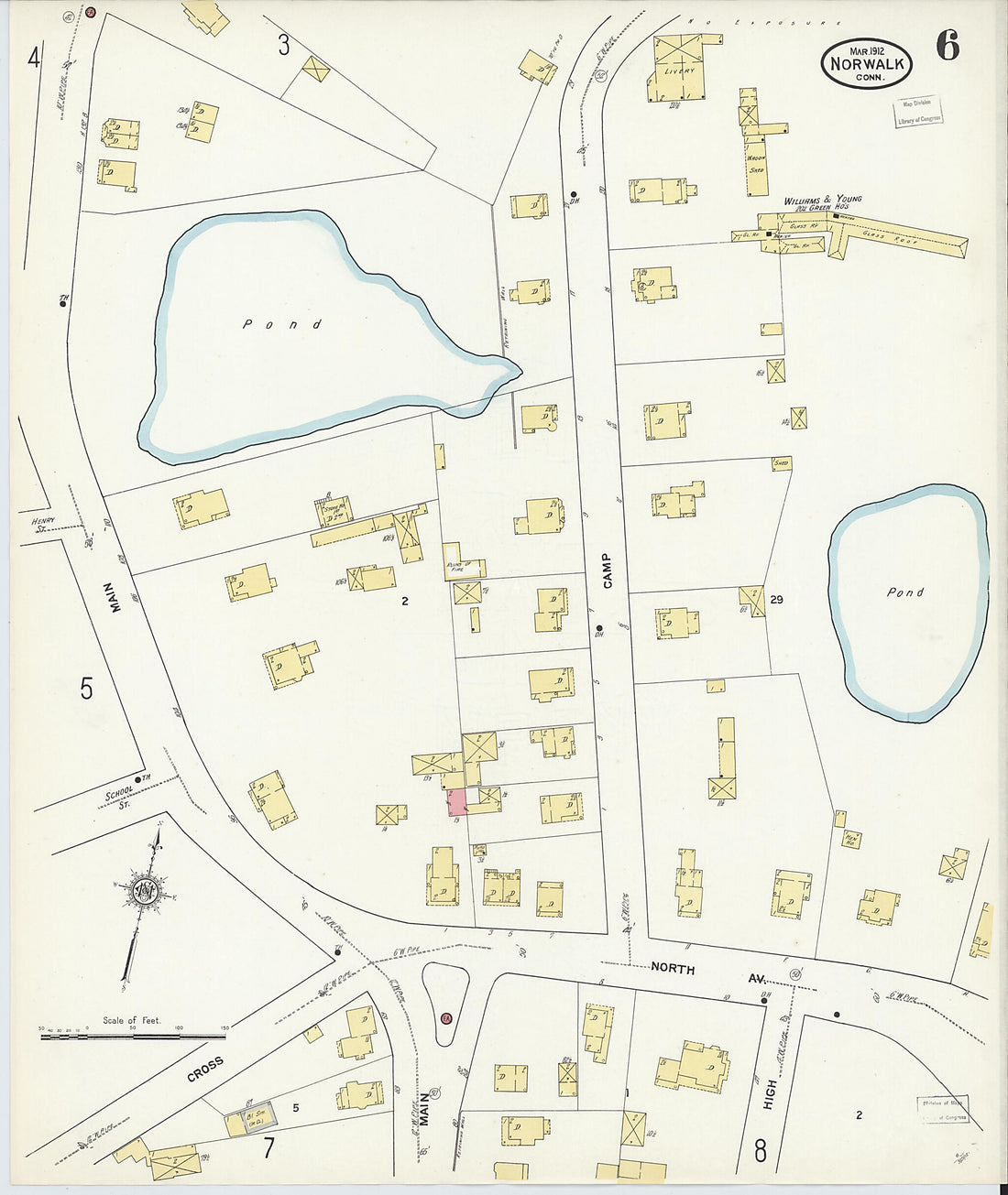 This old map of Norwalk, Fairfield County, Connecticut was created by Sanborn Map Company in 1912