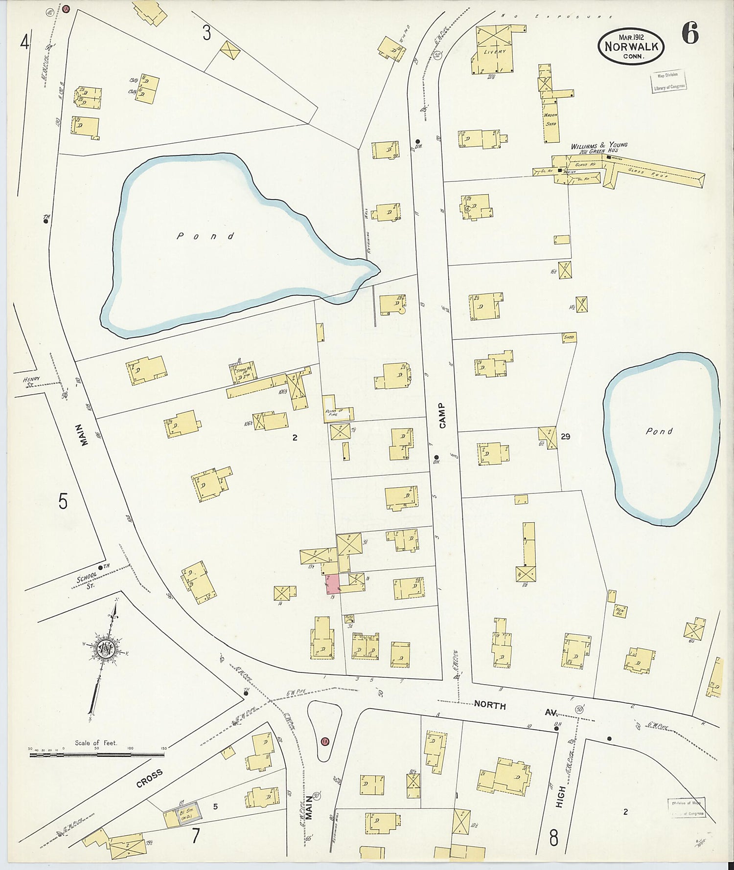 This old map of Norwalk, Fairfield County, Connecticut was created by Sanborn Map Company in 1912
