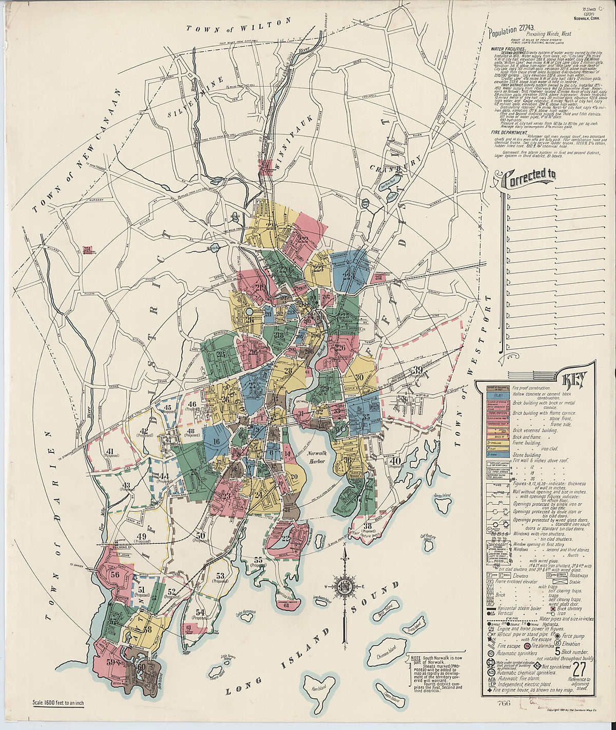 Norwalk, Fairfield County, Connecticut 1922 (Sheet 1) by Relic Map Company
