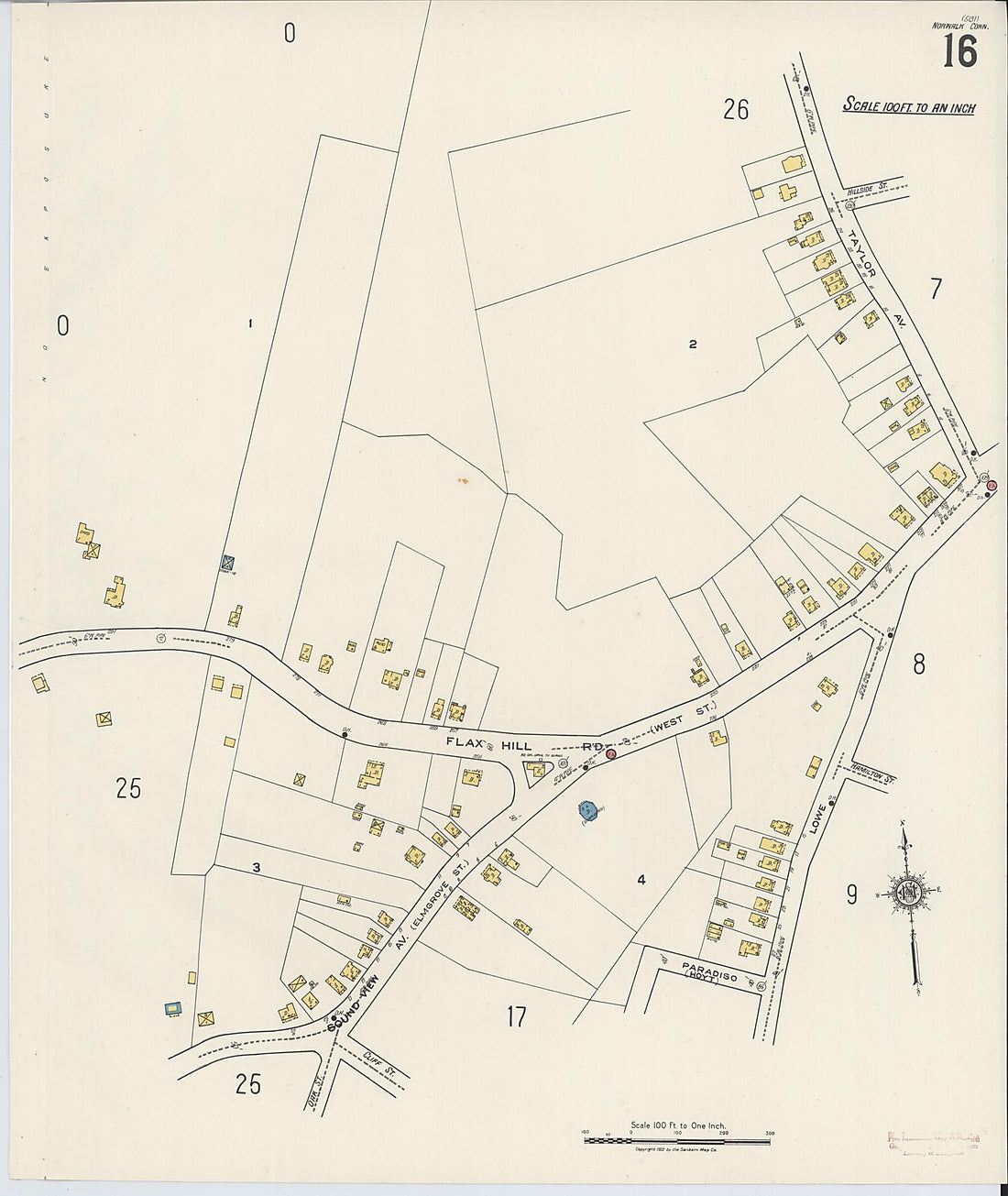 This old map of Norwalk, Fairfield County, Connecticut was created by Sanborn Map Company in 1922
