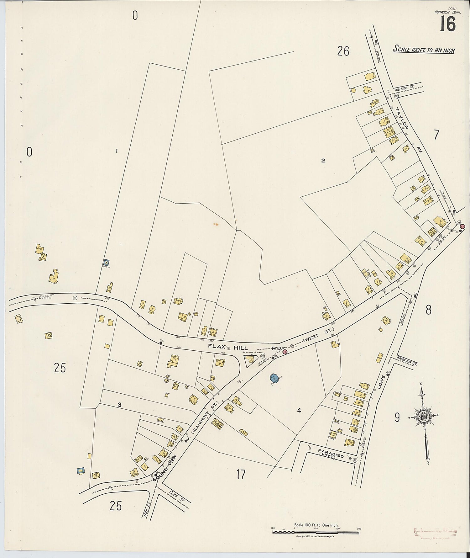 This old map of Norwalk, Fairfield County, Connecticut was created by Sanborn Map Company in 1922