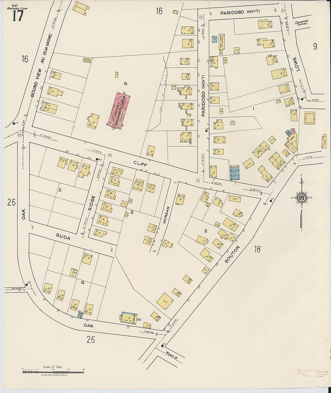 This old map of Norwalk, Fairfield County, Connecticut was created by Sanborn Map Company in 1922