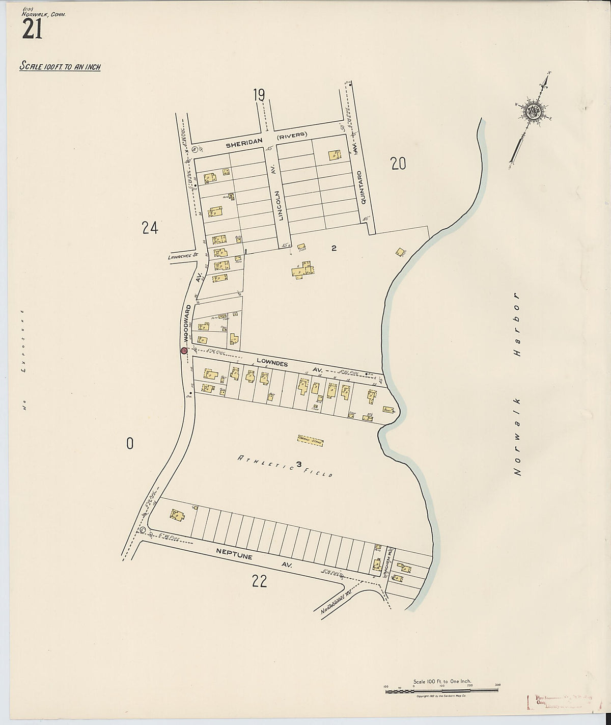 Norwalk, Fairfield County, Connecticut 1922 (Sheet 22) by Relic Map Company