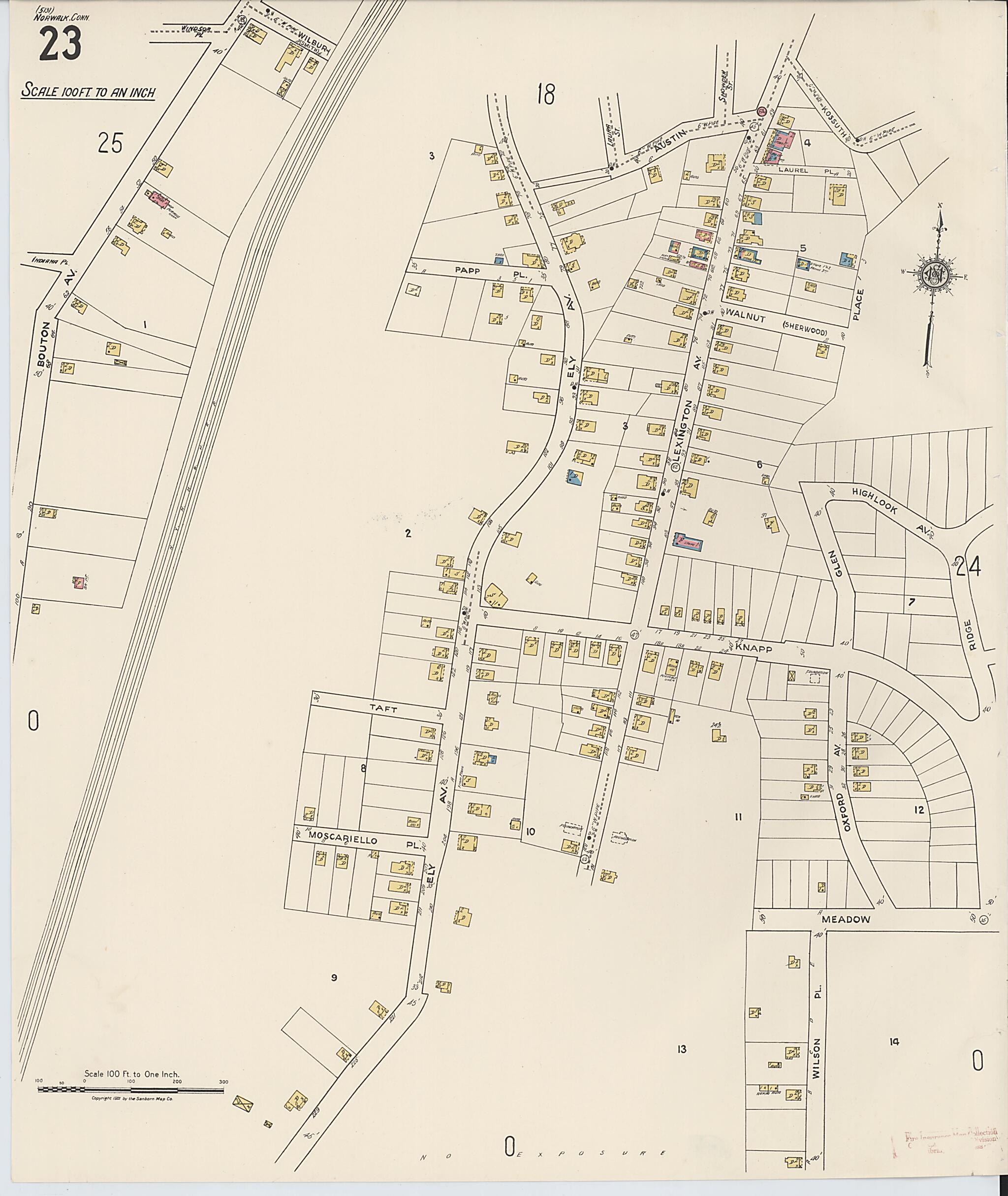 This old map of Norwalk, Fairfield County, Connecticut was created by Sanborn Map Company in 1922