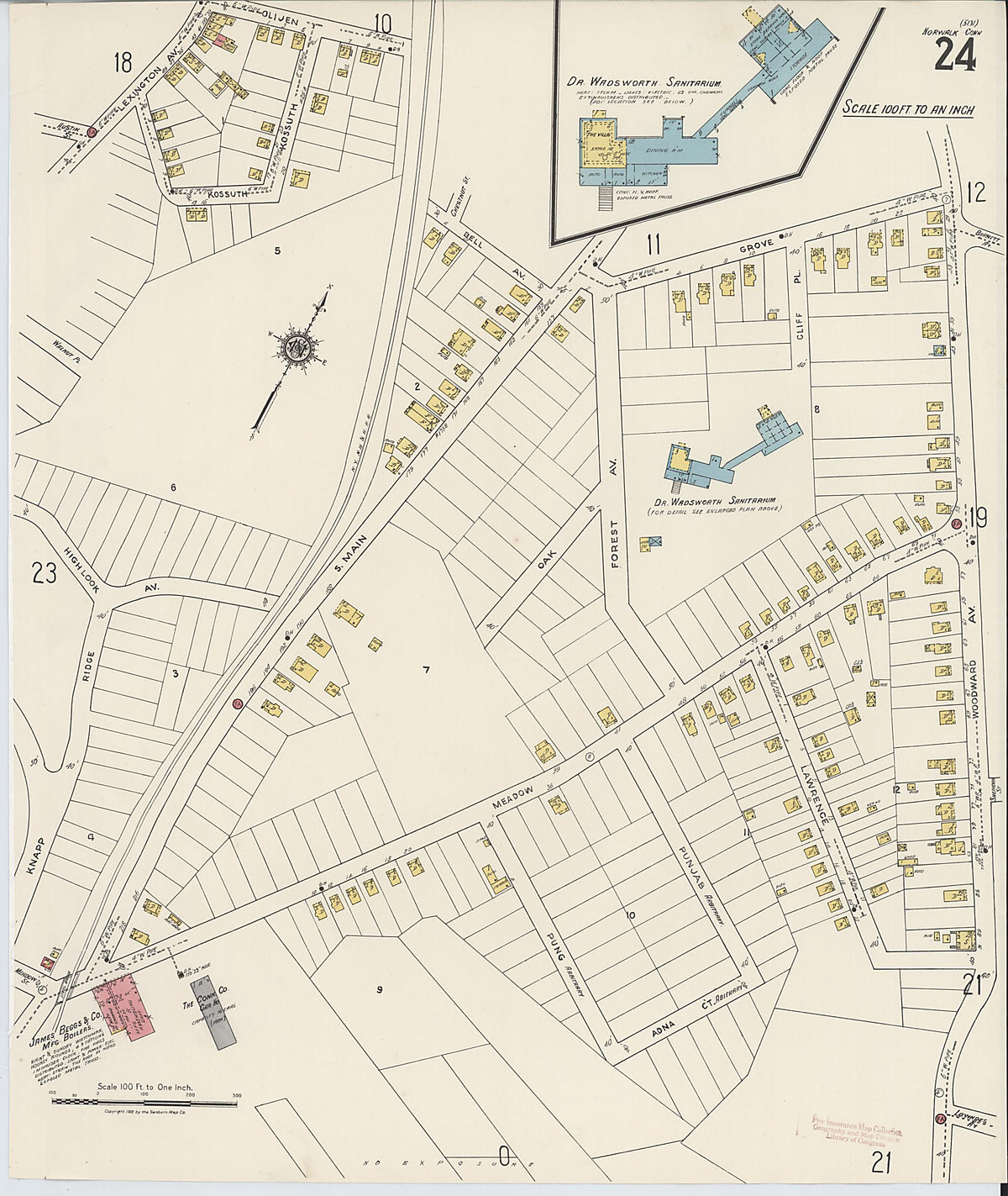 Norwalk, Fairfield County, Connecticut 1922 (Sheet 25) by Relic Map Company