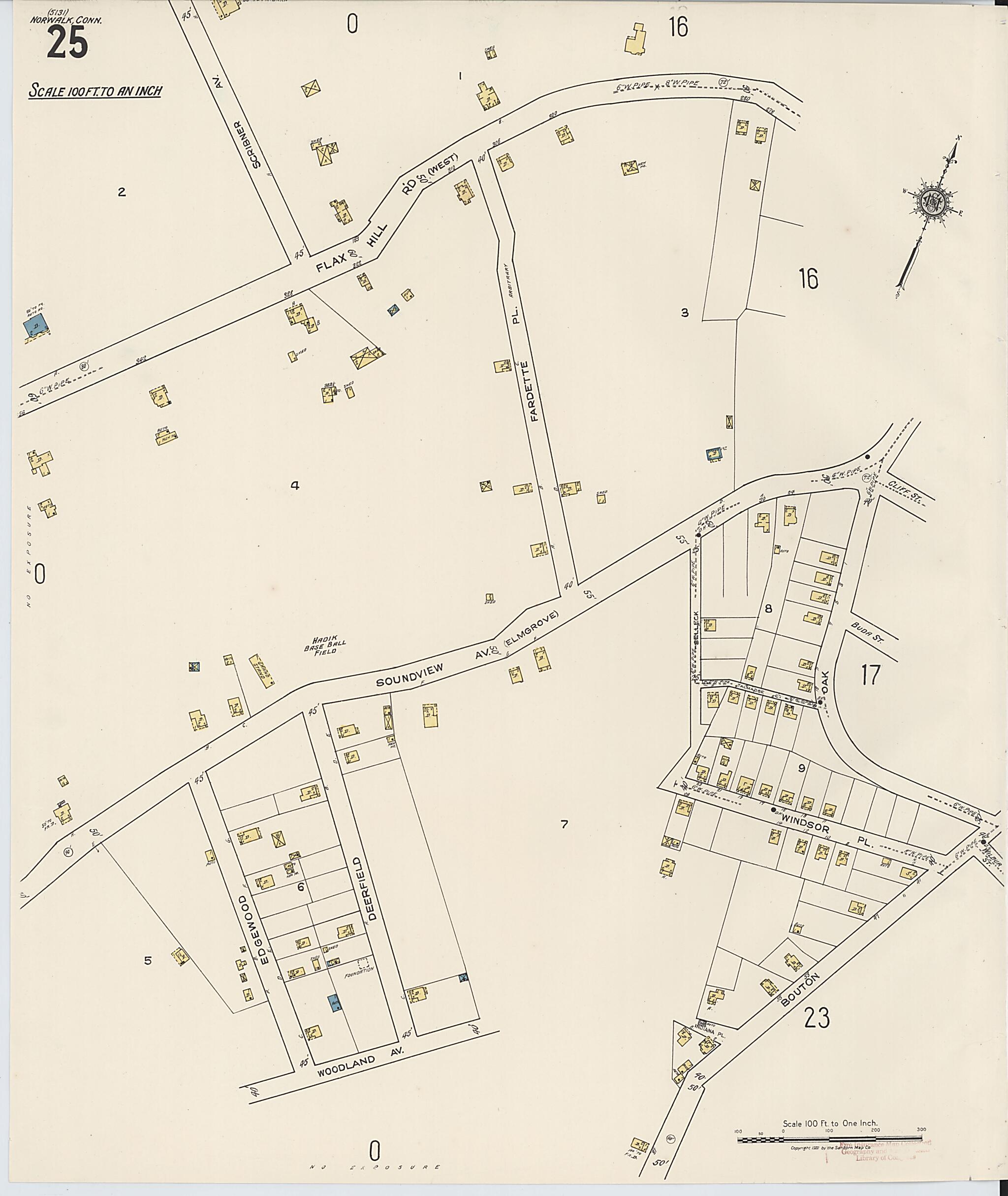 This old map of Norwalk, Fairfield County, Connecticut was created by Sanborn Map Company in 1922