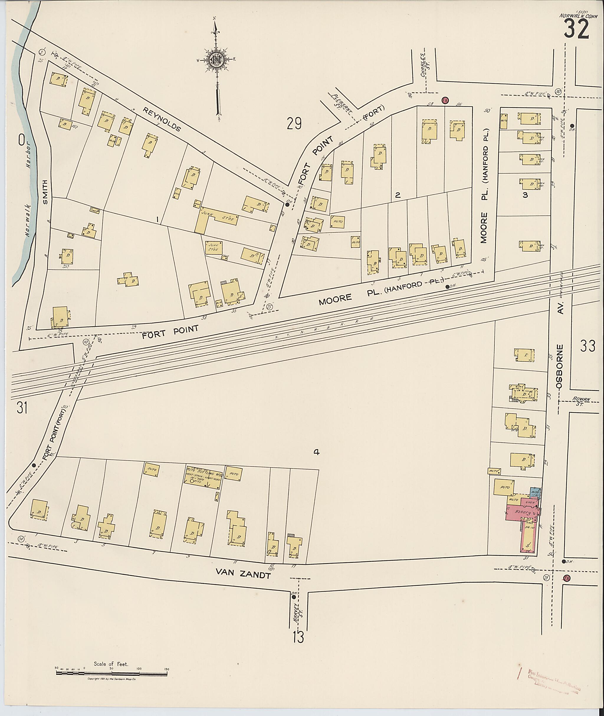 This old map of Norwalk, Fairfield County, Connecticut was created by Sanborn Map Company in 1922