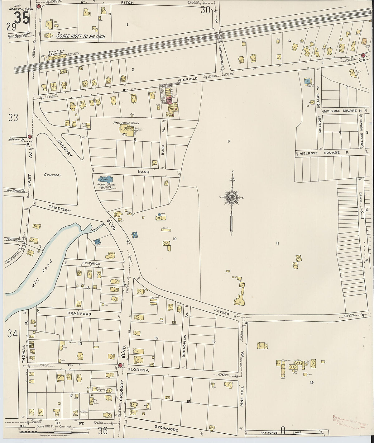 Norwalk, Fairfield County, Connecticut 1922 (Sheet 36) by Relic Map Company