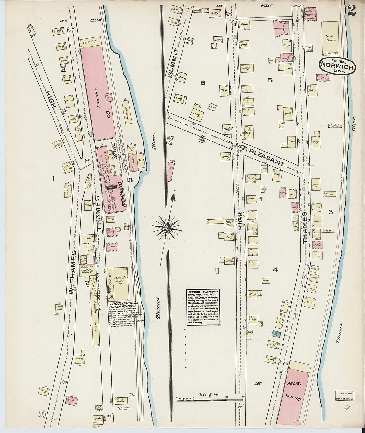 Norwich, New London County, Connecticut 1885 (Sheet 2 of 13) by Relic Map Company