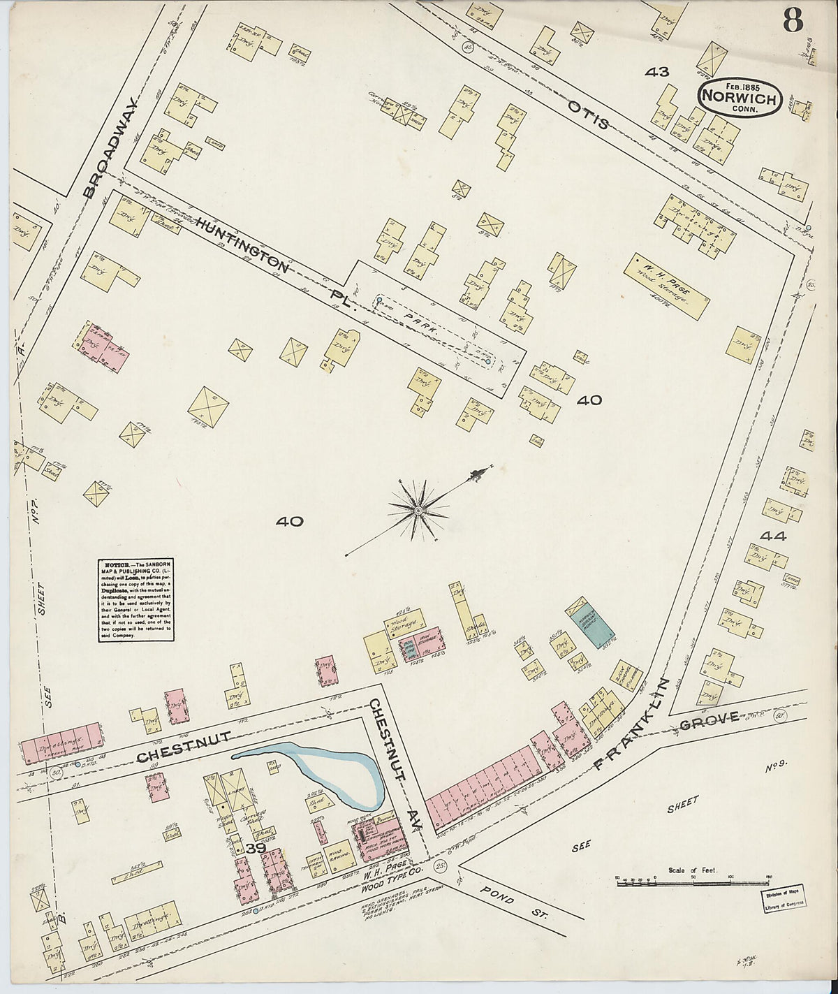 Norwich, New London County, Connecticut 1885 (Sheet 8 of 13) by Relic Map Company
