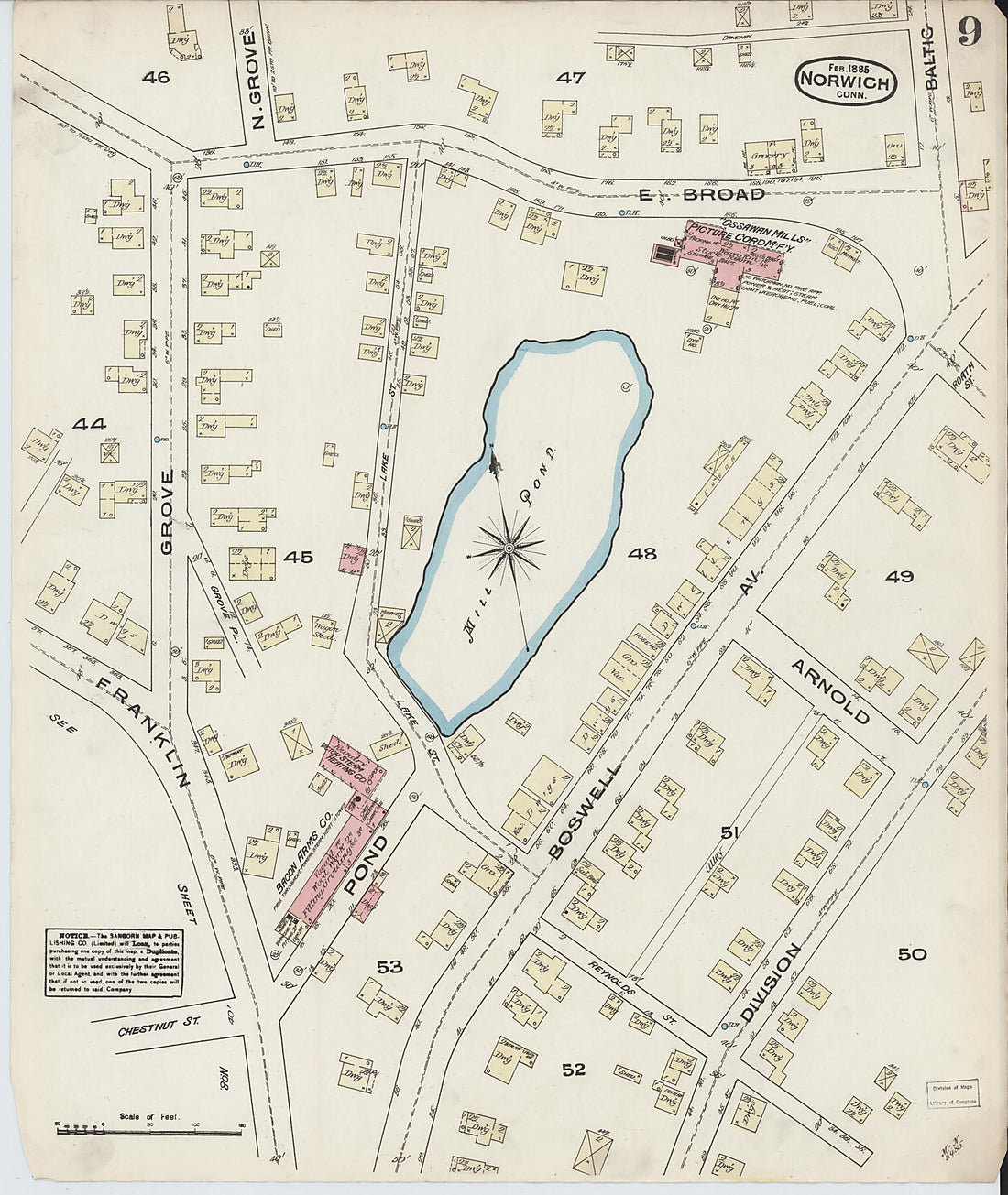 This old map of Norwich, New London County, Connecticut was created by Sanborn Map Company in 1885