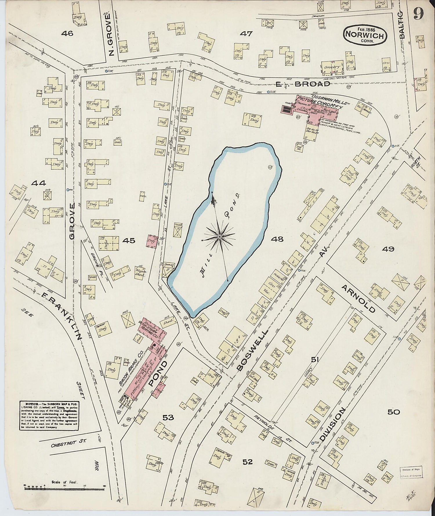 This old map of Norwich, New London County, Connecticut was created by Sanborn Map Company in 1885