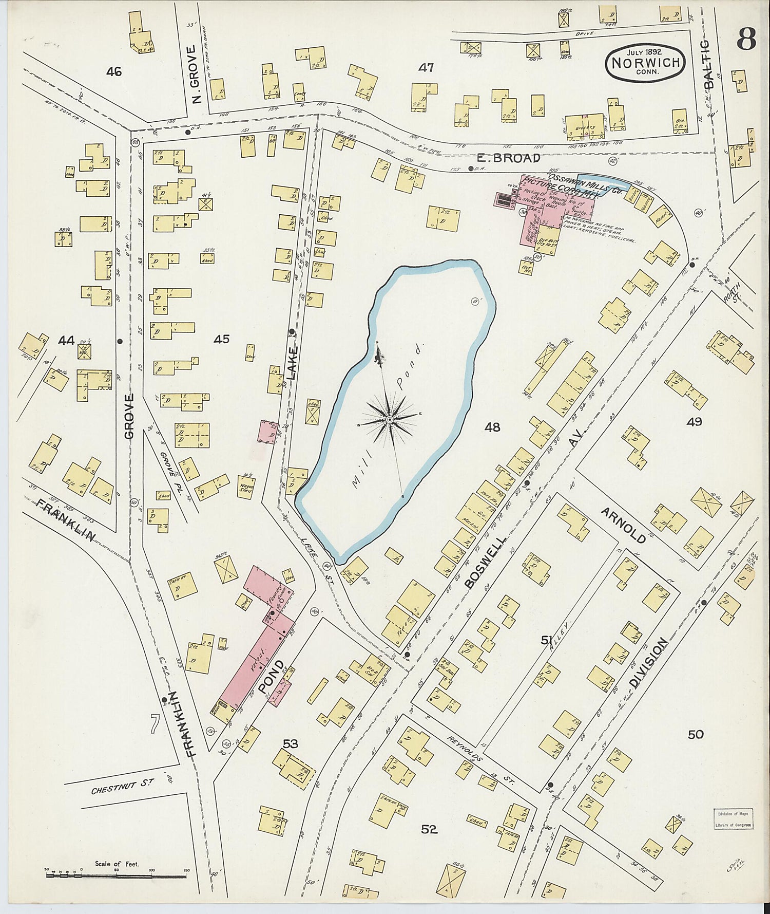 This old map of Norwich, New London County, Connecticut was created by Sanborn Map Company in 1892
