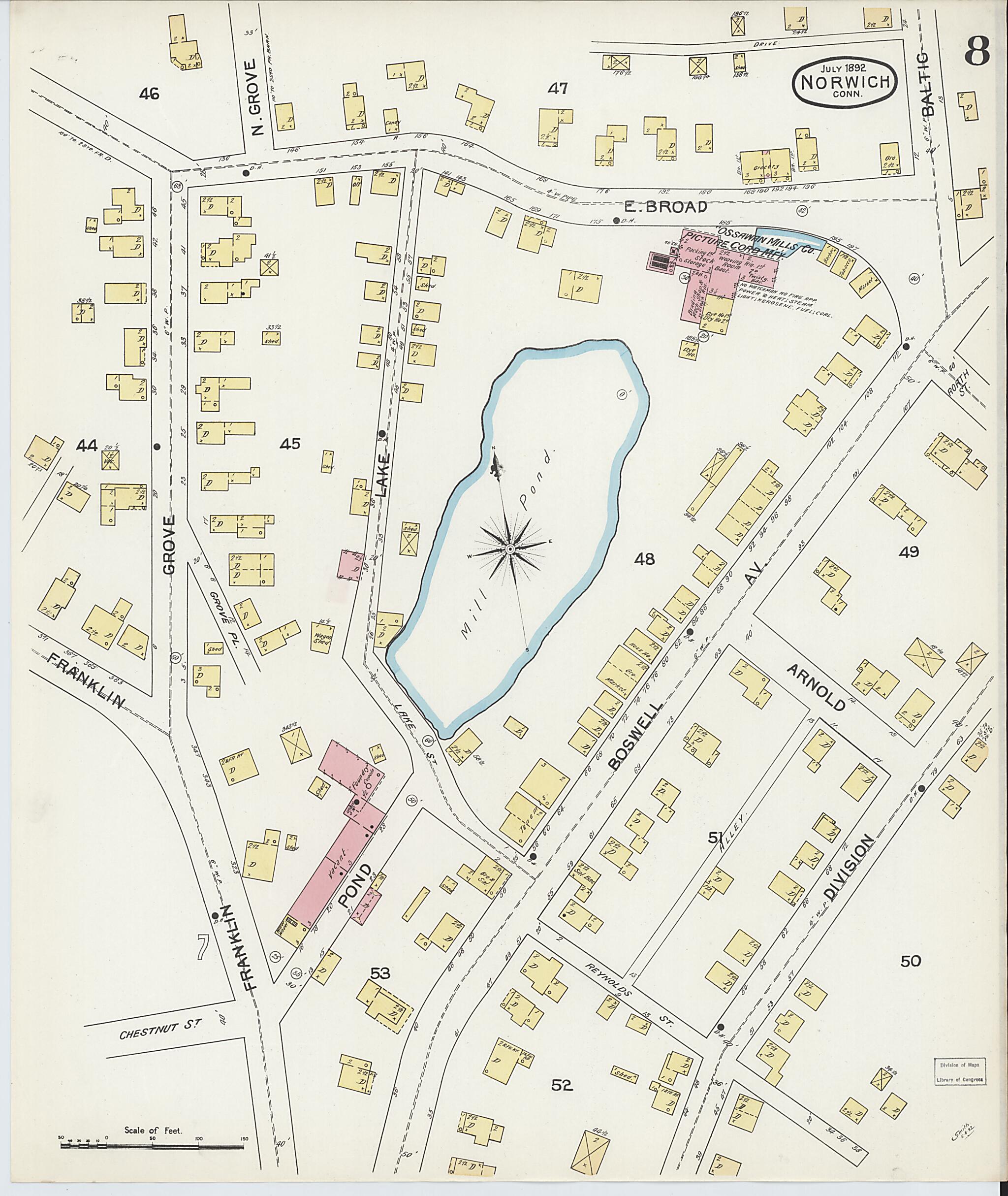 This old map of Norwich, New London County, Connecticut was created by Sanborn Map Company in 1892