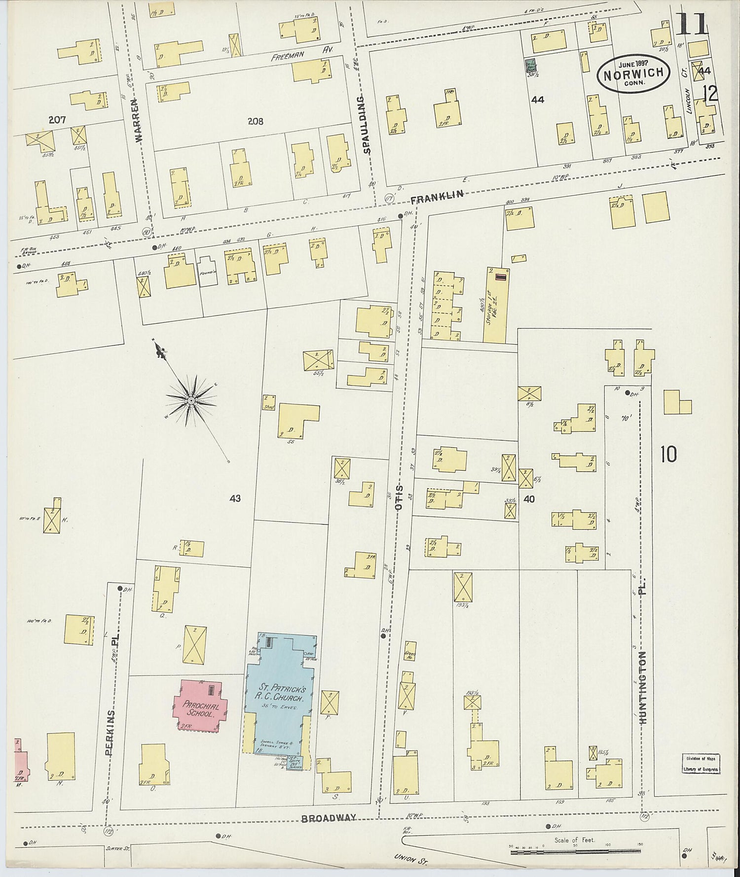 This old map of Norwich, New London County, Connecticut was created by Sanborn Map Company in 1897