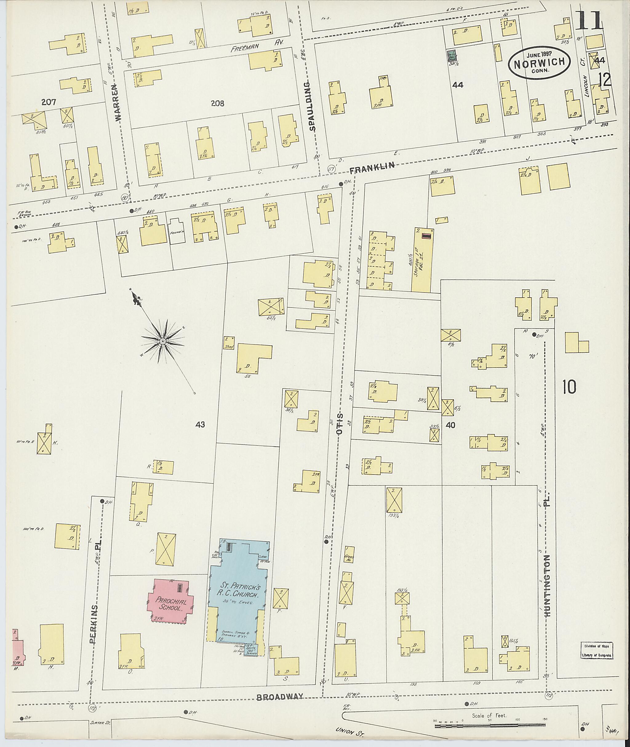 This old map of Norwich, New London County, Connecticut was created by Sanborn Map Company in 1897