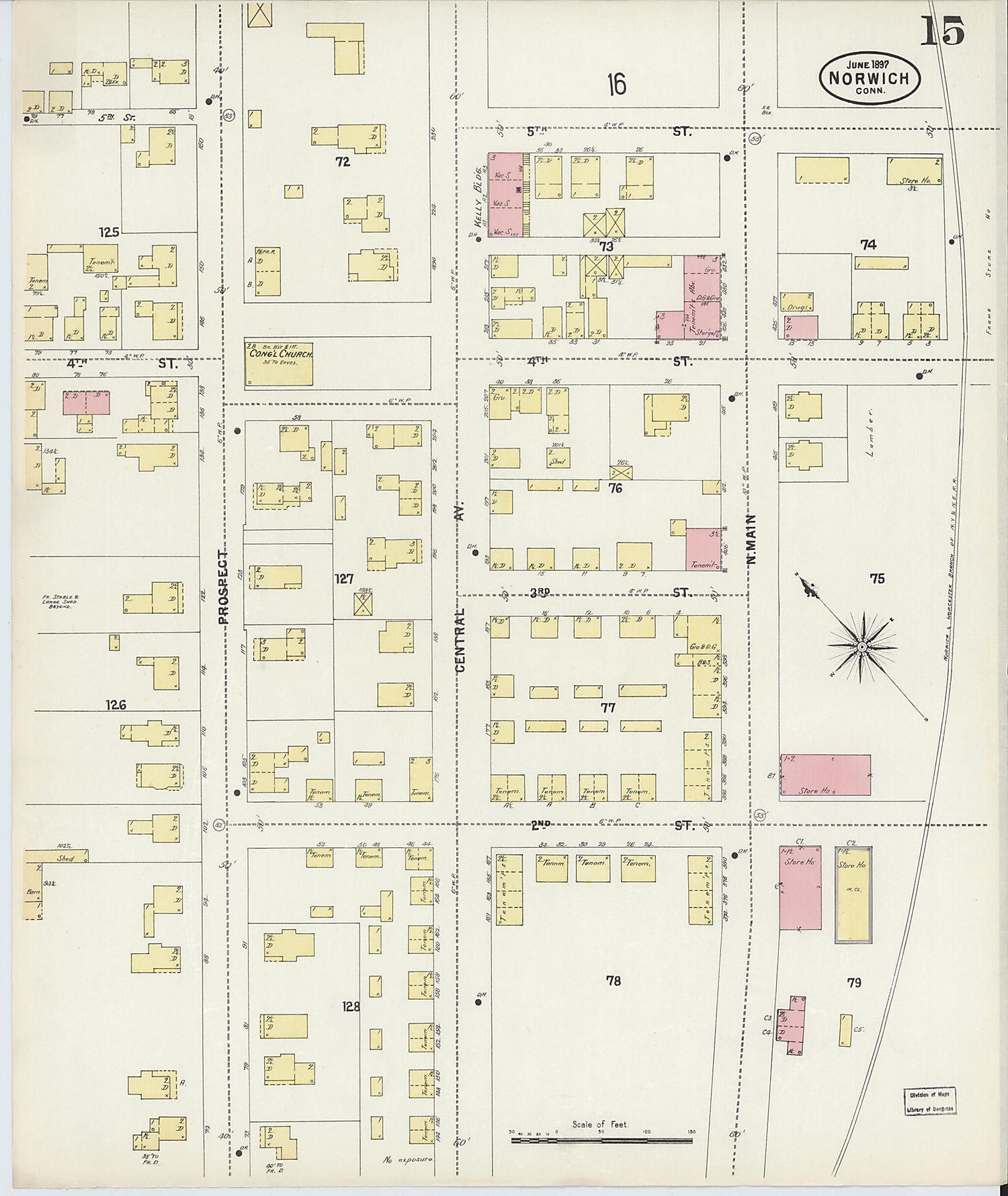 This old map of Norwich, New London County, Connecticut was created by Sanborn Map Company in 1897