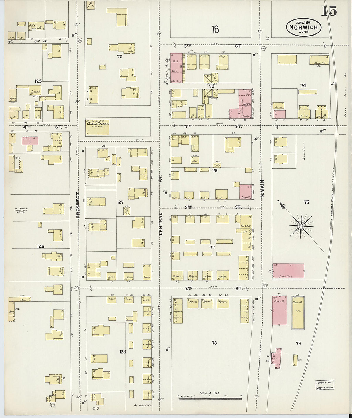 Norwich, New London County, Connecticut 1897 (Sheet 15 of 21) by Relic Map Company