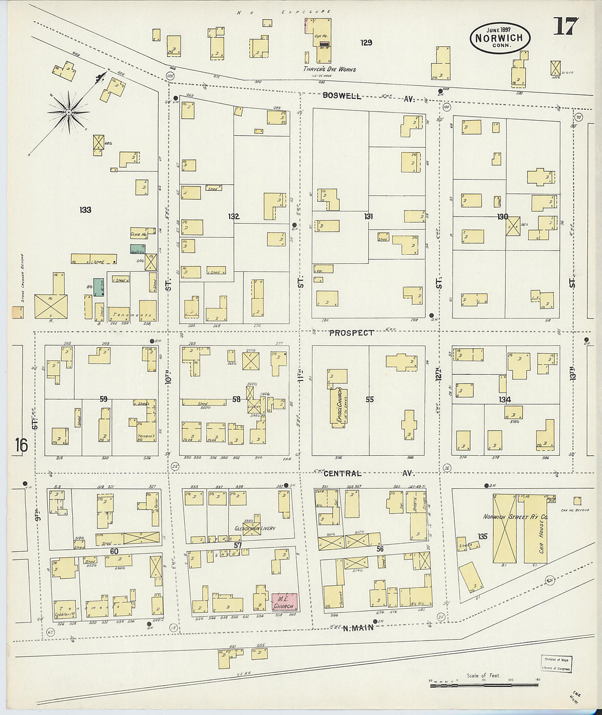 Norwich, New London County, Connecticut 1897 (Sheet 17 of 21) by Relic Map Company