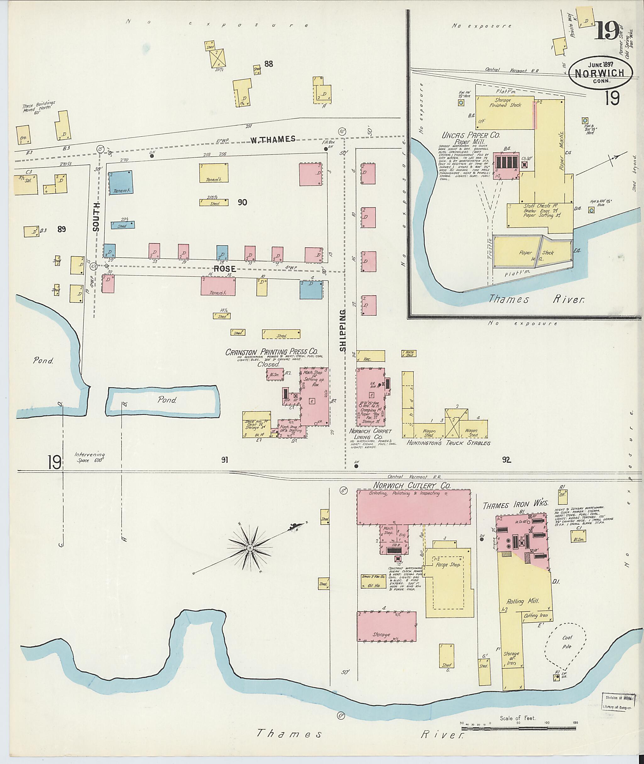 This old map of Norwich, New London County, Connecticut was created by Sanborn Map Company in 1897