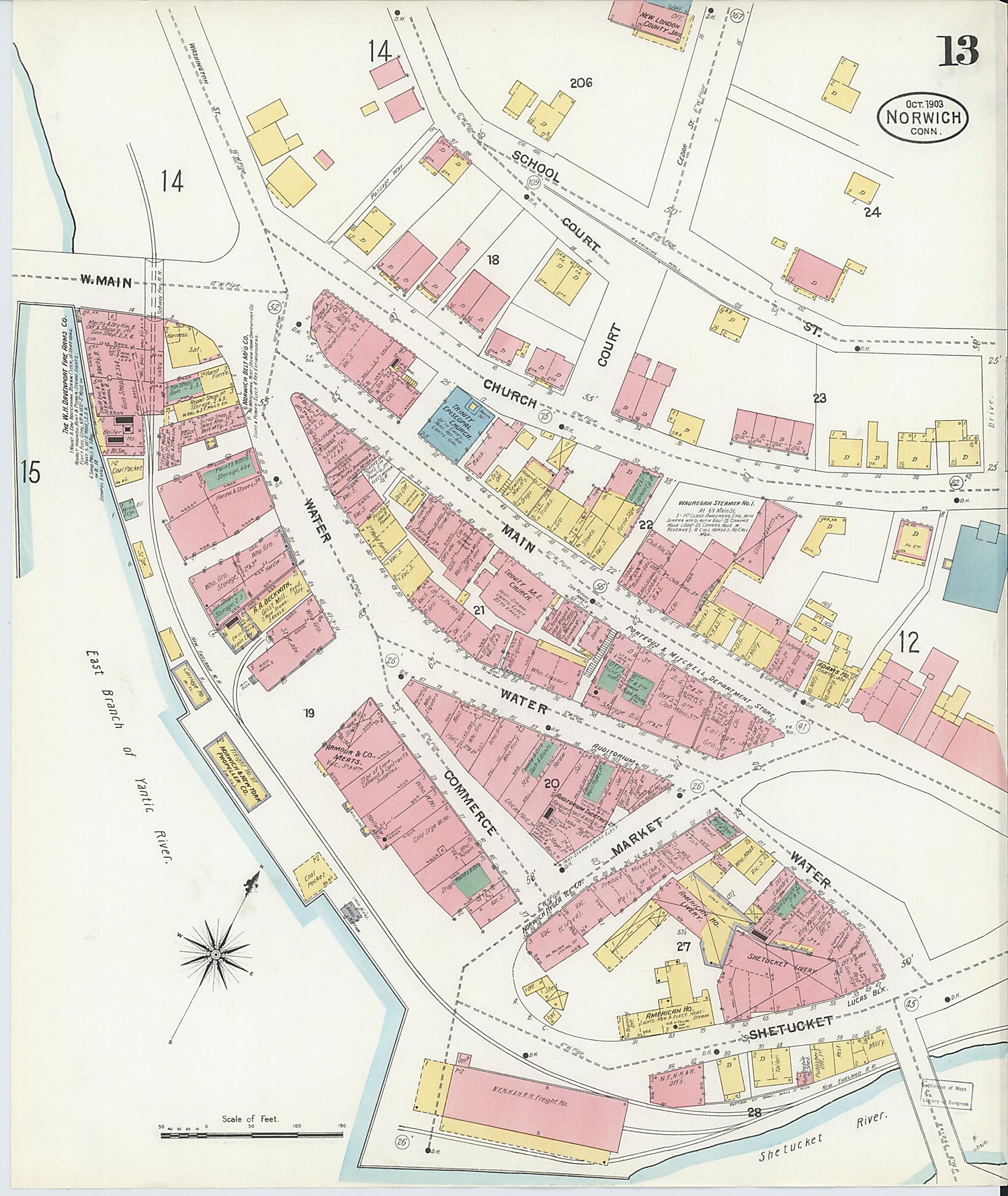 This old map of Norwich, New London County, Connecticut was created by Sanborn Map Company in 1903