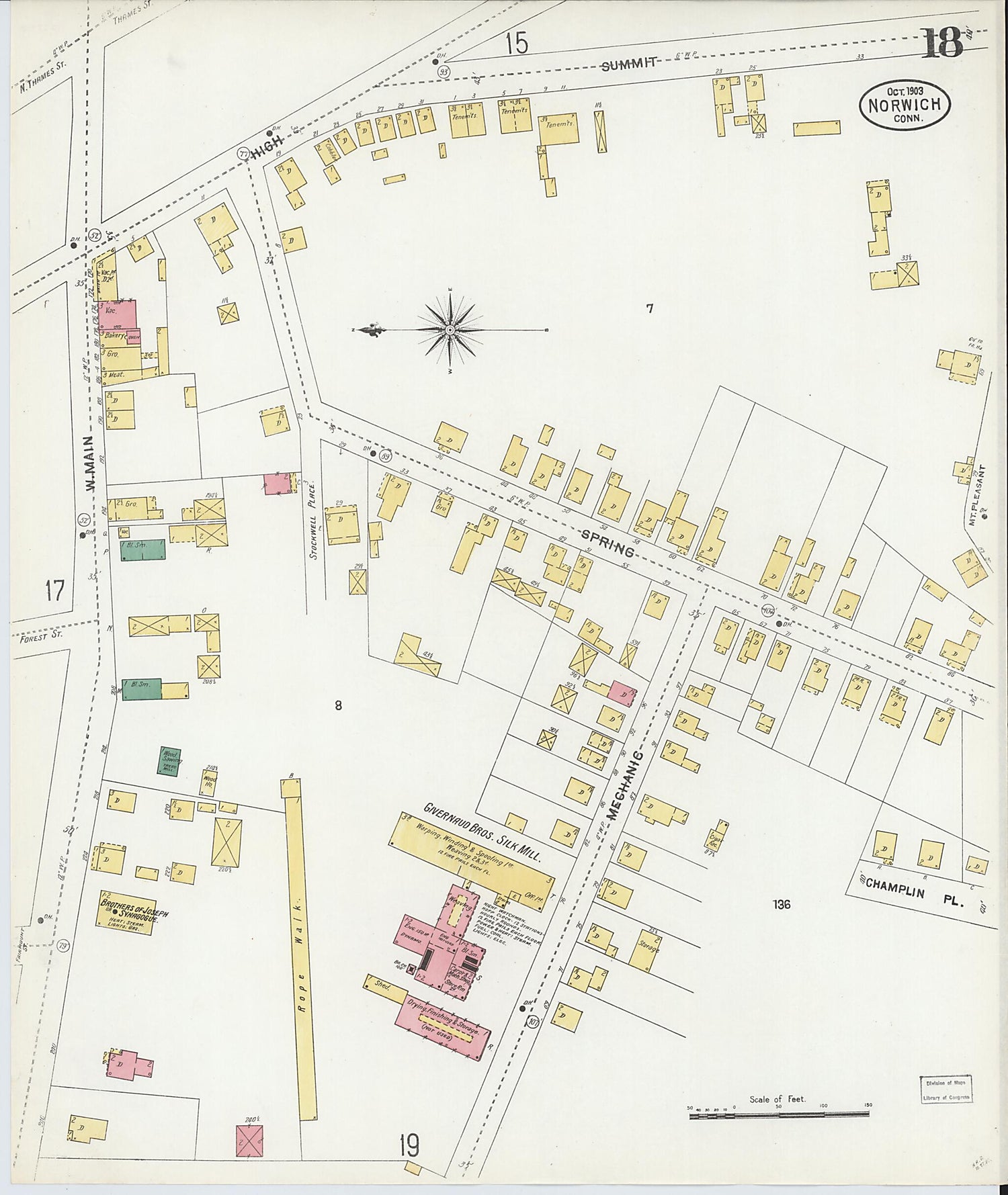 This old map of Norwich, New London County, Connecticut was created by Sanborn Map Company in 1903