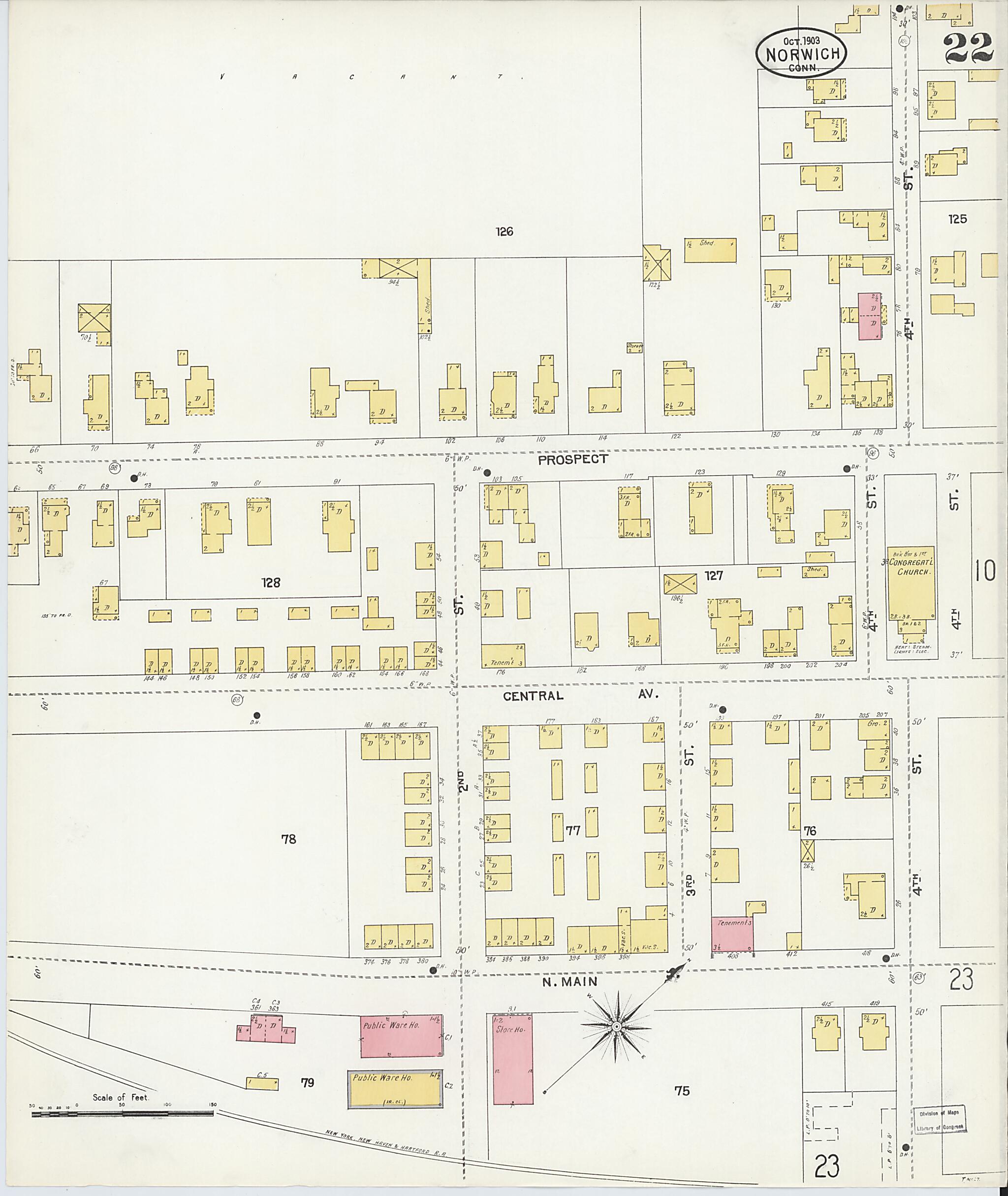This old map of Norwich, New London County, Connecticut was created by Sanborn Map Company in 1903