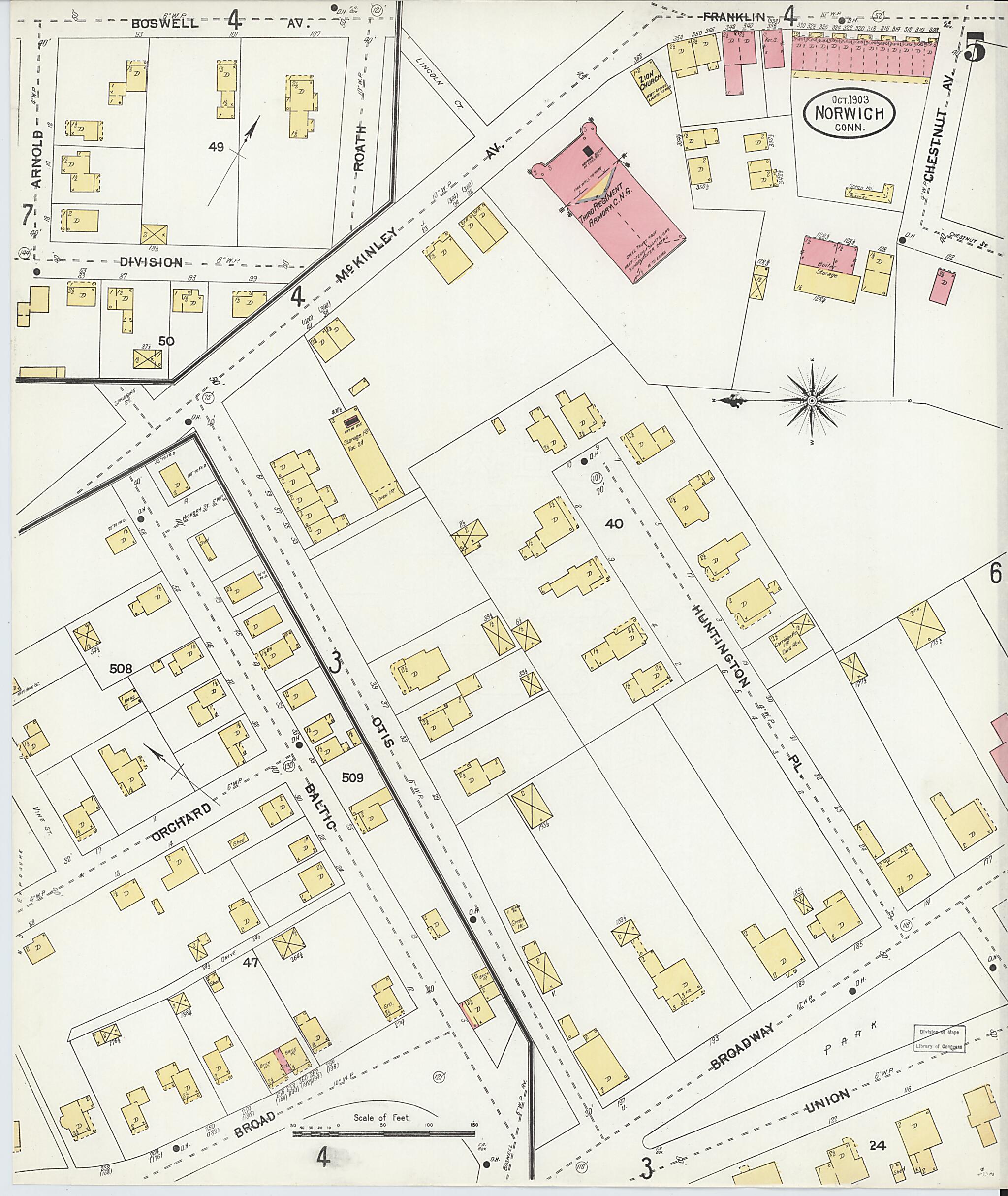 This old map of Norwich, New London County, Connecticut was created by Sanborn Map Company in 1903