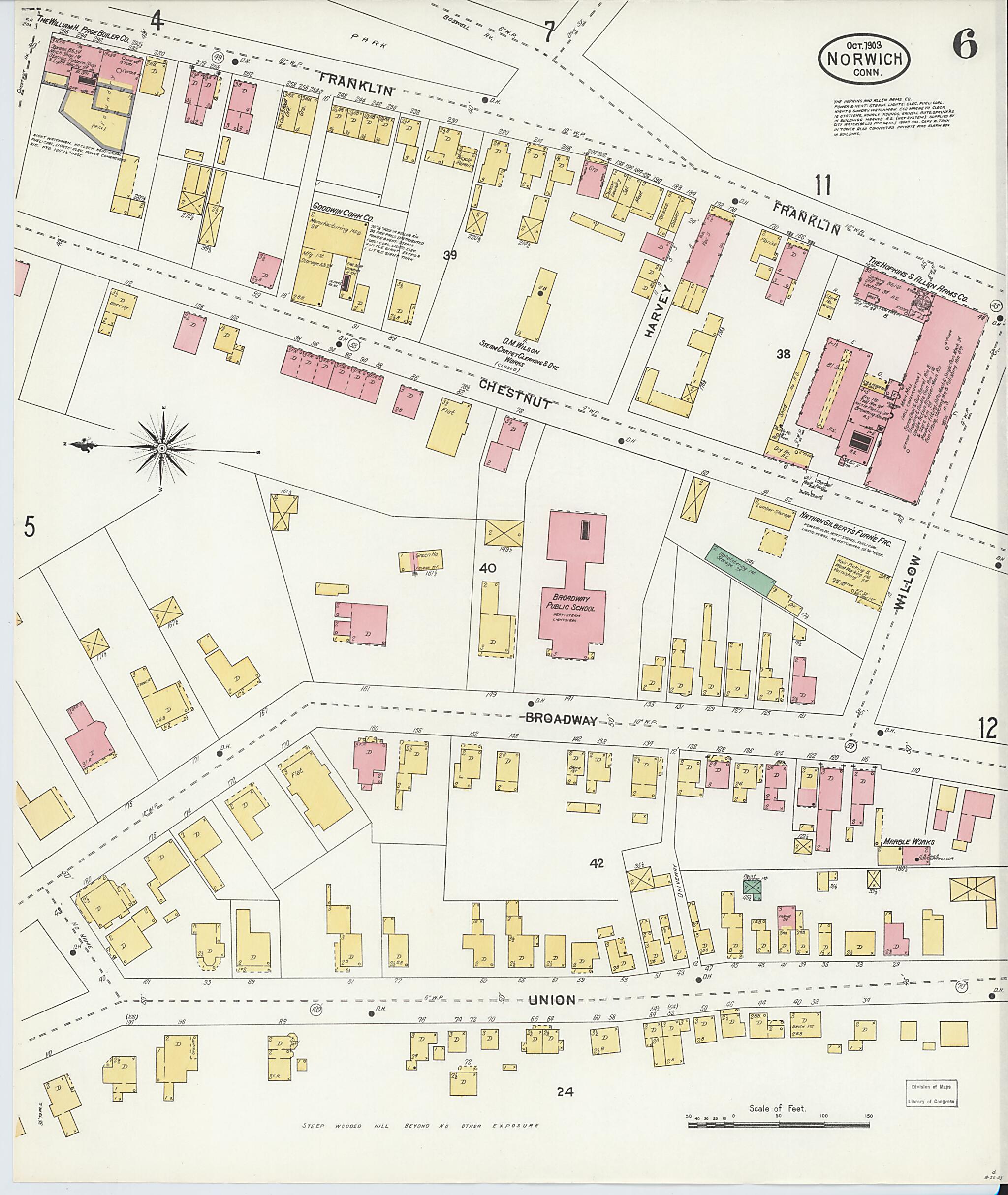 This old map of Norwich, New London County, Connecticut was created by Sanborn Map Company in 1903
