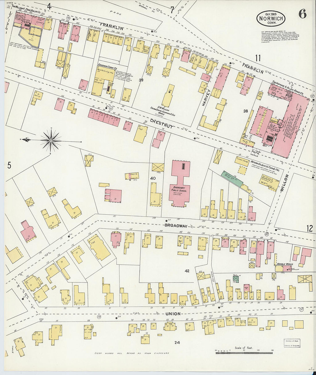 This old map of Norwich, New London County, Connecticut was created by Sanborn Map Company in 1903