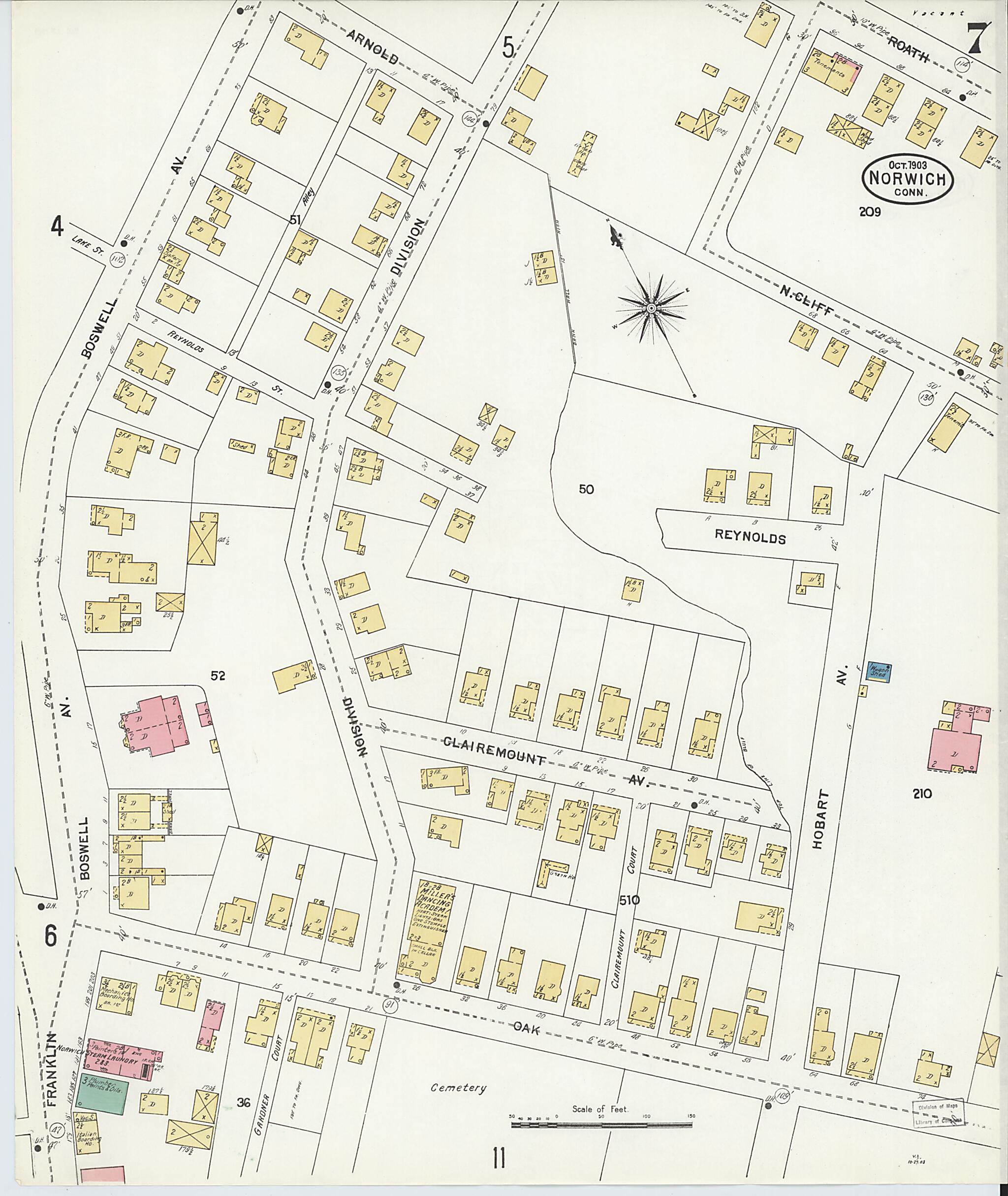 This old map of Norwich, New London County, Connecticut was created by Sanborn Map Company in 1903