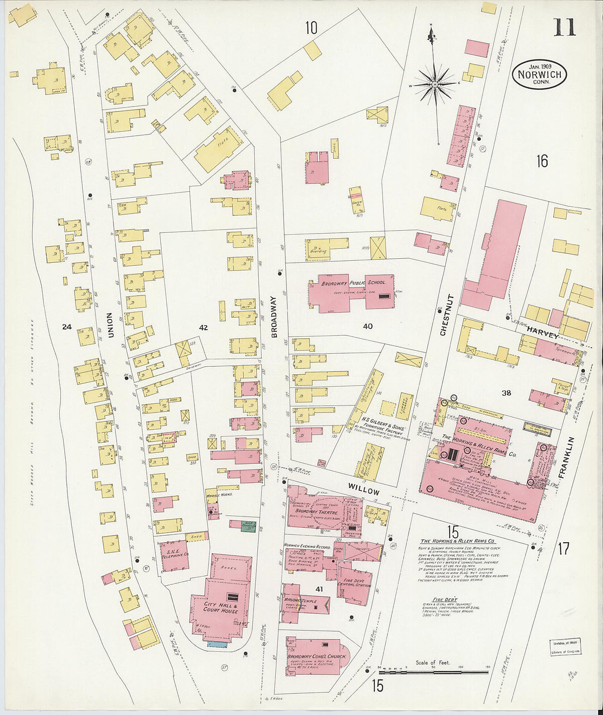 Norwich, New London County, Connecticut 1909 (Sheet 11 of 41) by Relic Map Company