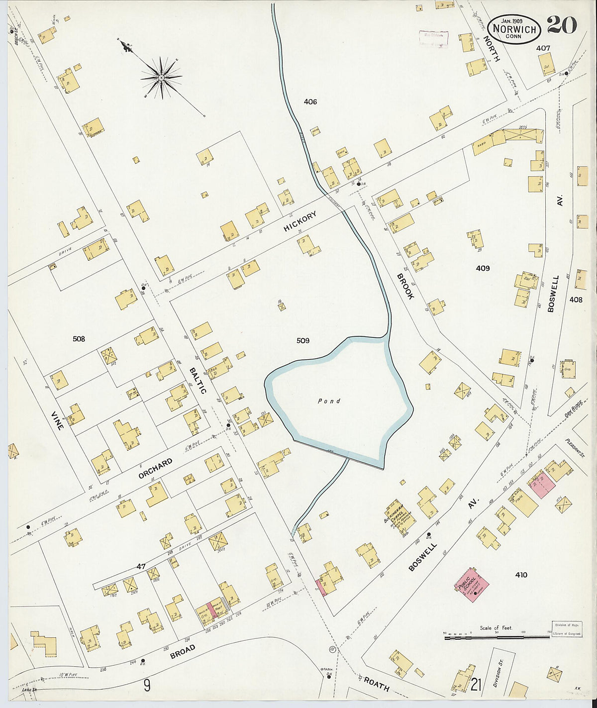 Norwich, New London County, Connecticut 1909 (Sheet 20 of 41) by Relic Map Company