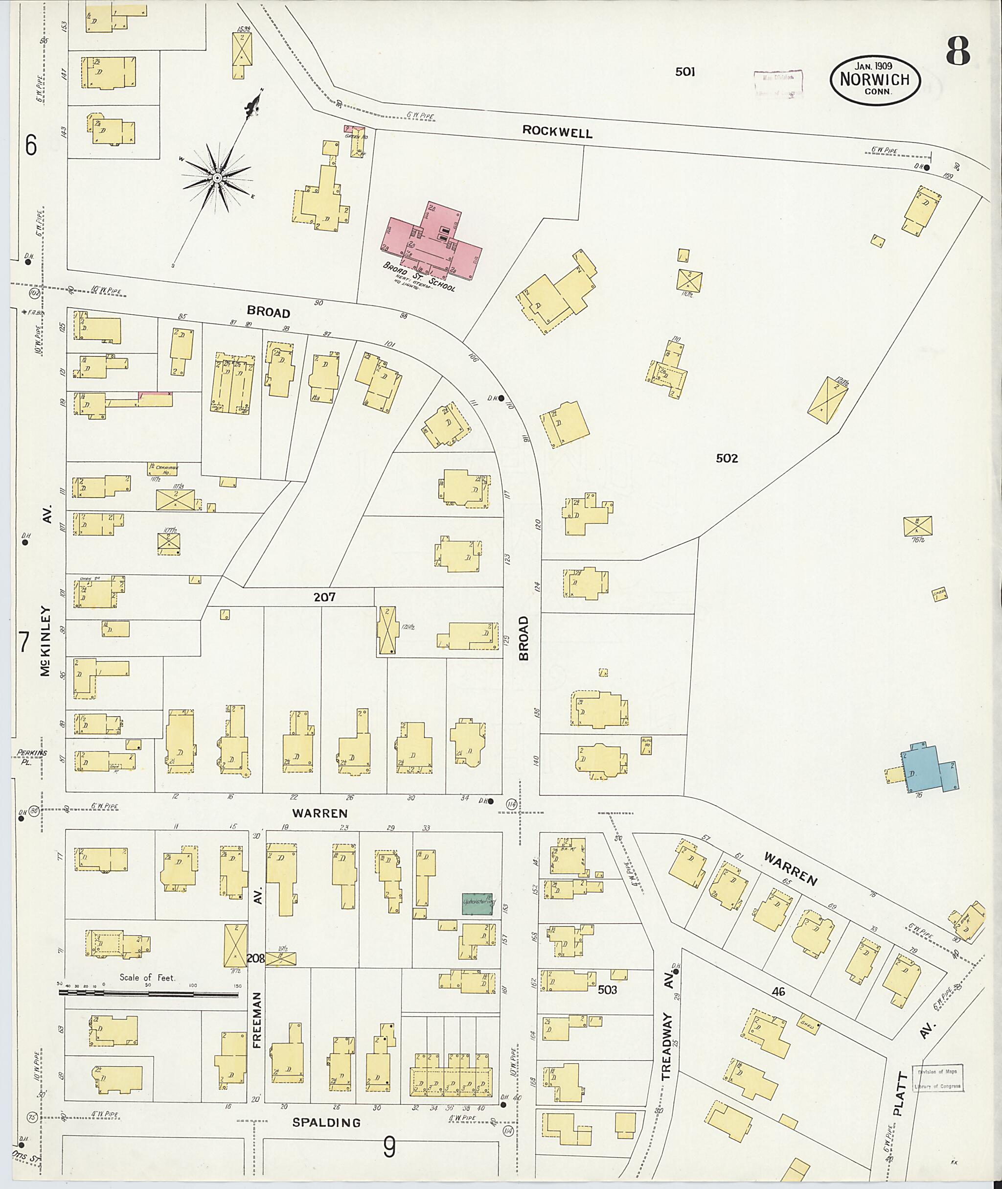 This old map of Norwich, New London County, Connecticut was created by Sanborn Map Company in 1909