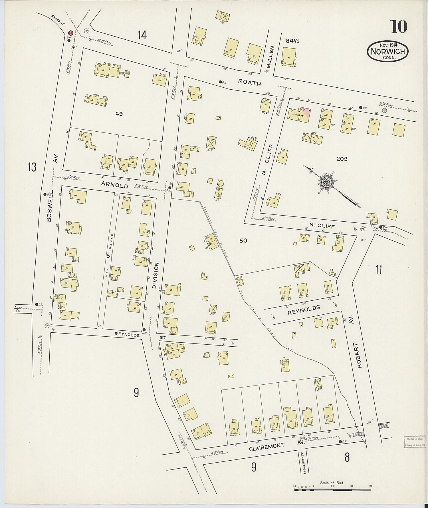 This old map of Norwich, New London County, Connecticut was created by Sanborn Map Company in 1914