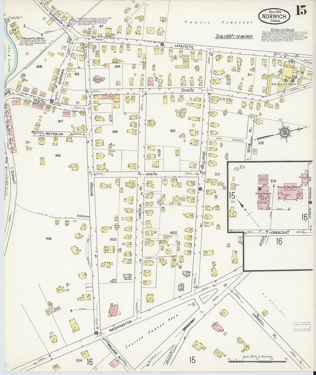 Norwich, New London County, Connecticut 1914 (Sheet 15 of 33) by Relic Map Company