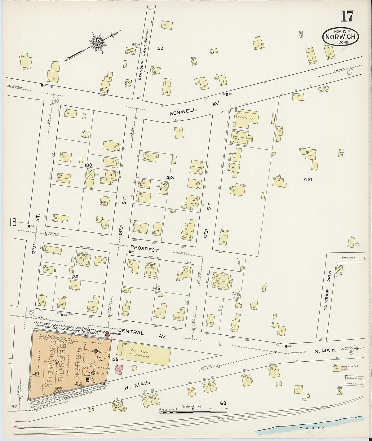 Norwich, New London County, Connecticut 1914 (Sheet 17 of 33) by Relic Map Company