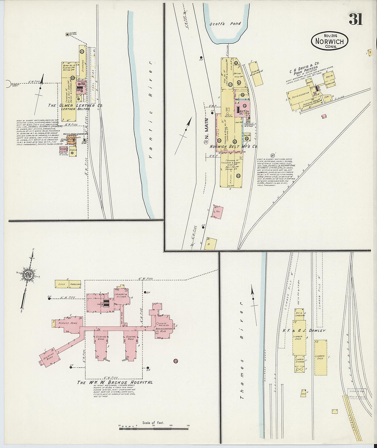 Norwich, New London County, Connecticut 1914 (Sheet 31 of 33) by Relic Map Company