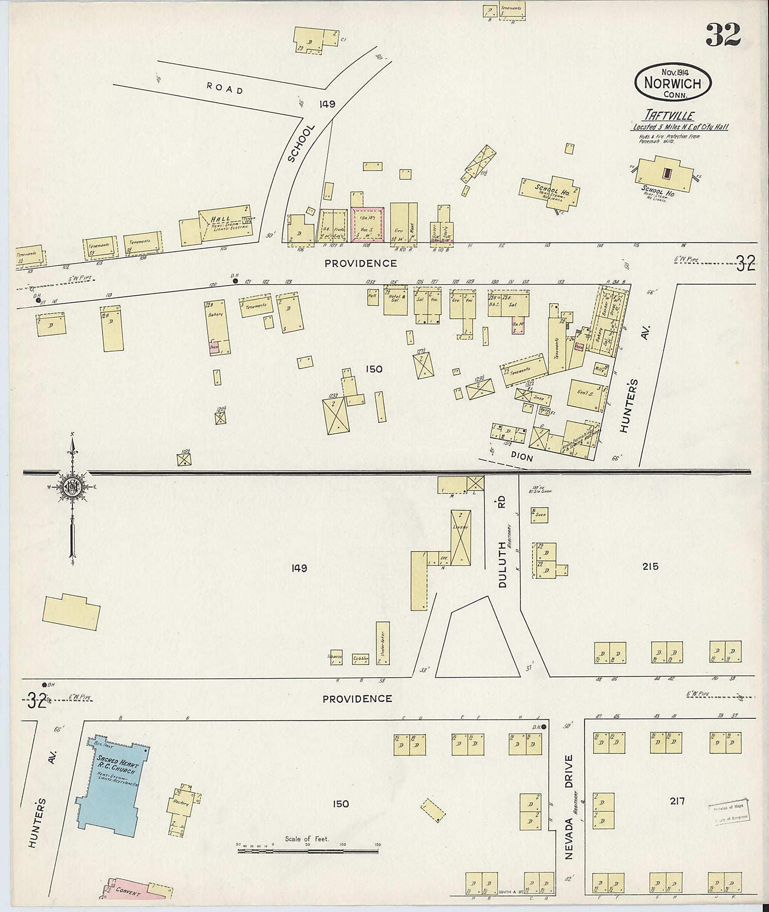 This old map of Norwich, New London County, Connecticut was created by Sanborn Map Company in 1914
