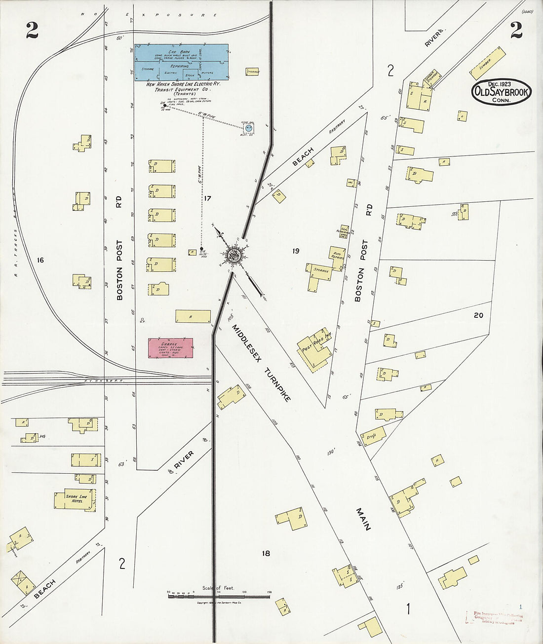 This old map of Saybrook Point, Middlesex County, Connecticut was created by Sanborn Map Company in 1923