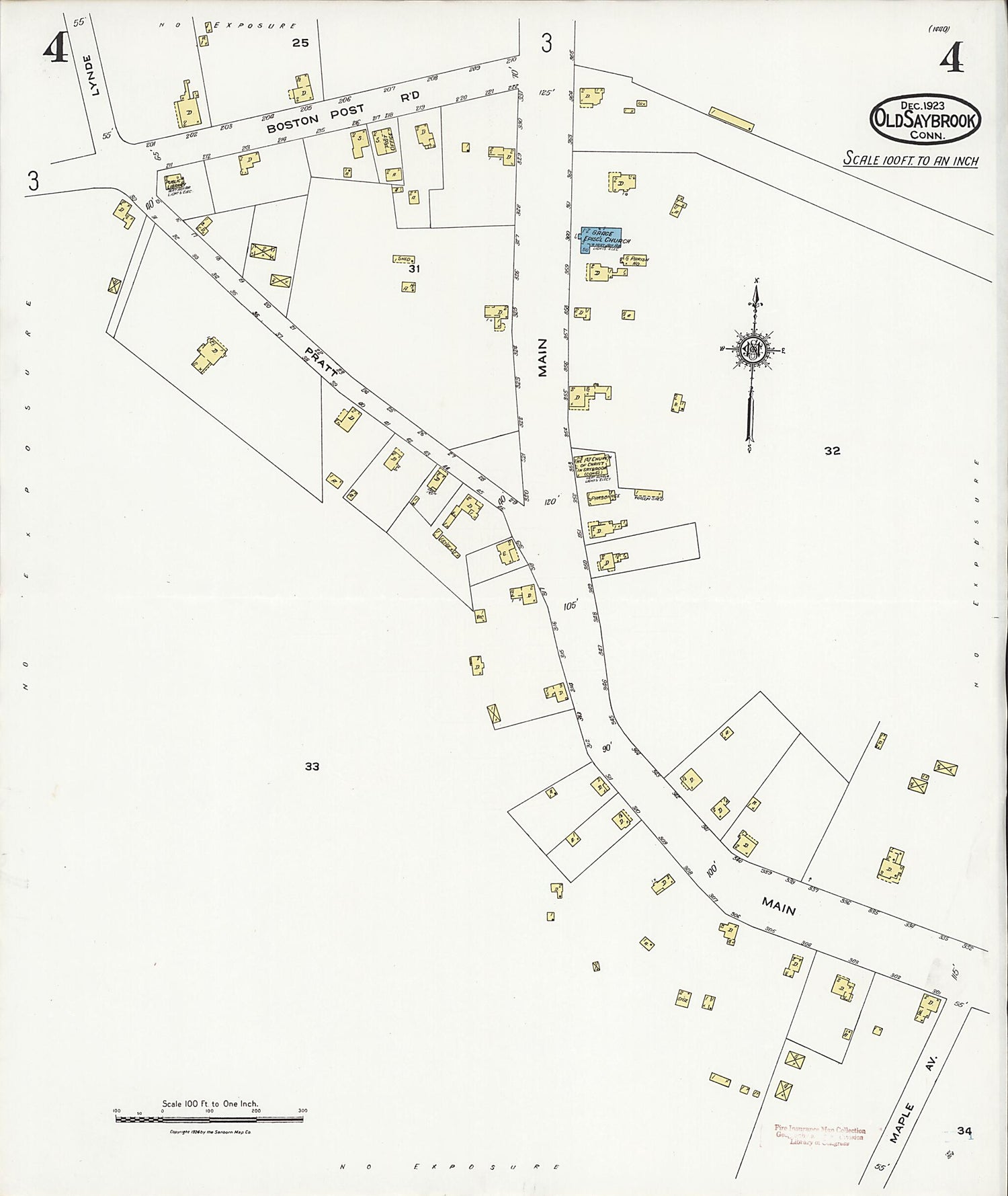 This old map of Saybrook Point, Middlesex County, Connecticut was created by Sanborn Map Company in 1923