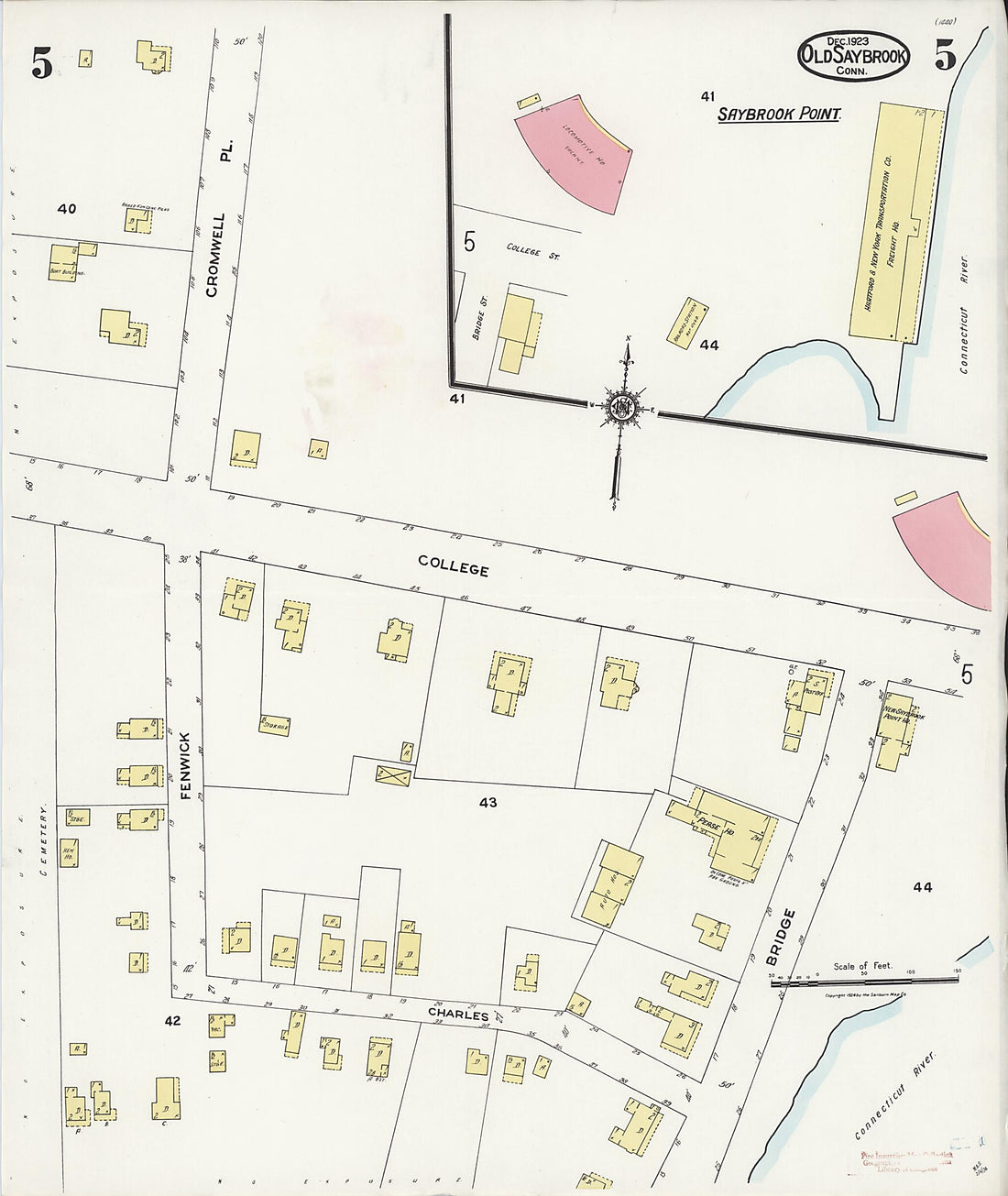 This old map of Saybrook Point, Middlesex County, Connecticut was created by Sanborn Map Company in 1923