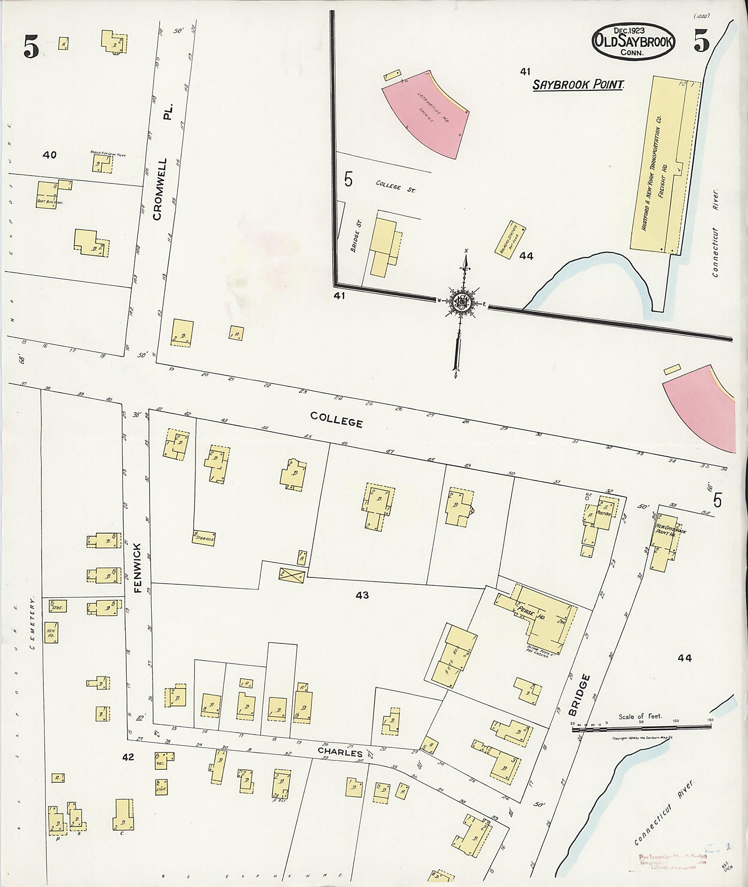 This old map of Saybrook Point, Middlesex County, Connecticut was created by Sanborn Map Company in 1923