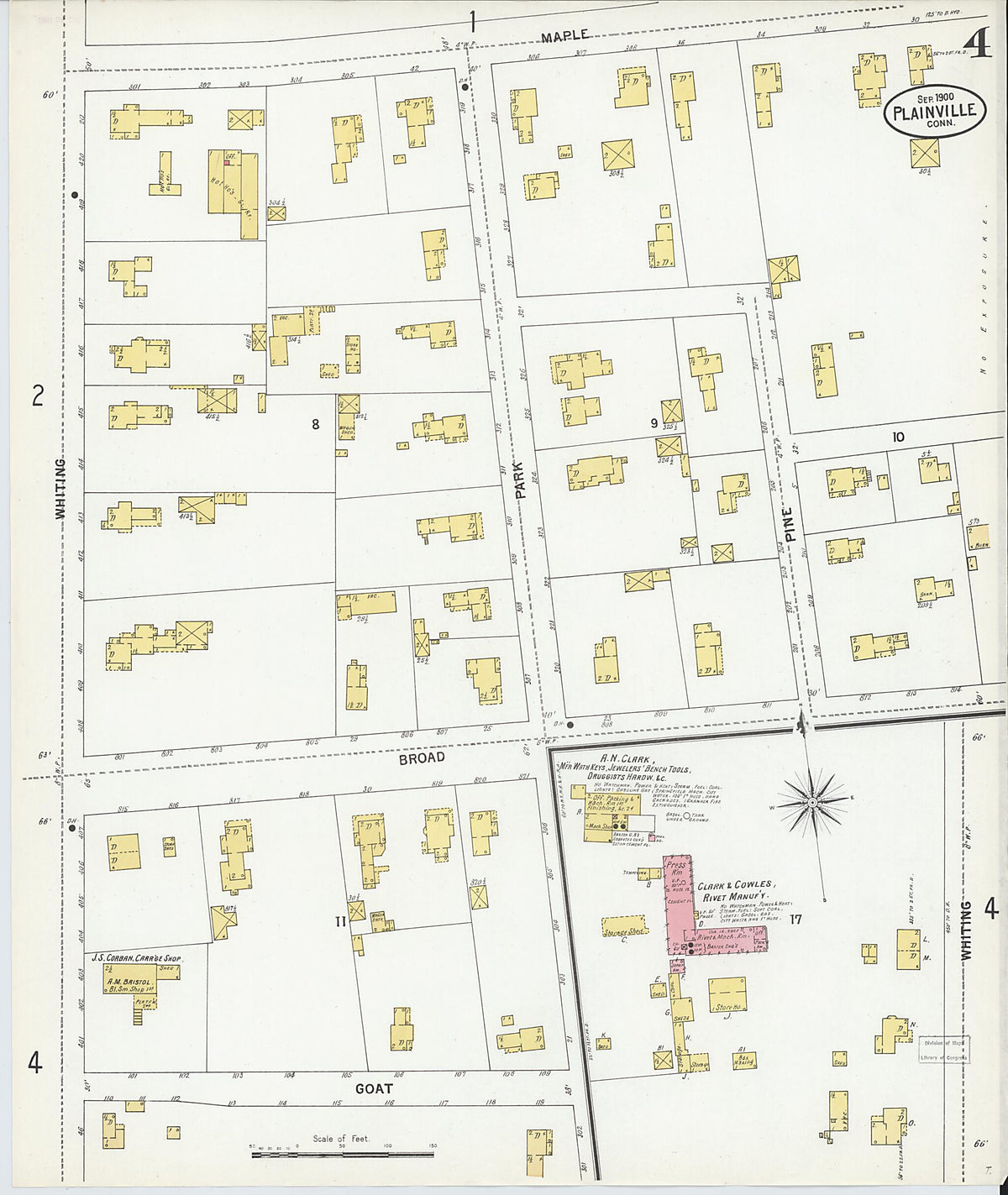 Plainville, Hartford County, Connecticut 1900 (Sheet 4 of 4) by Relic Map Company