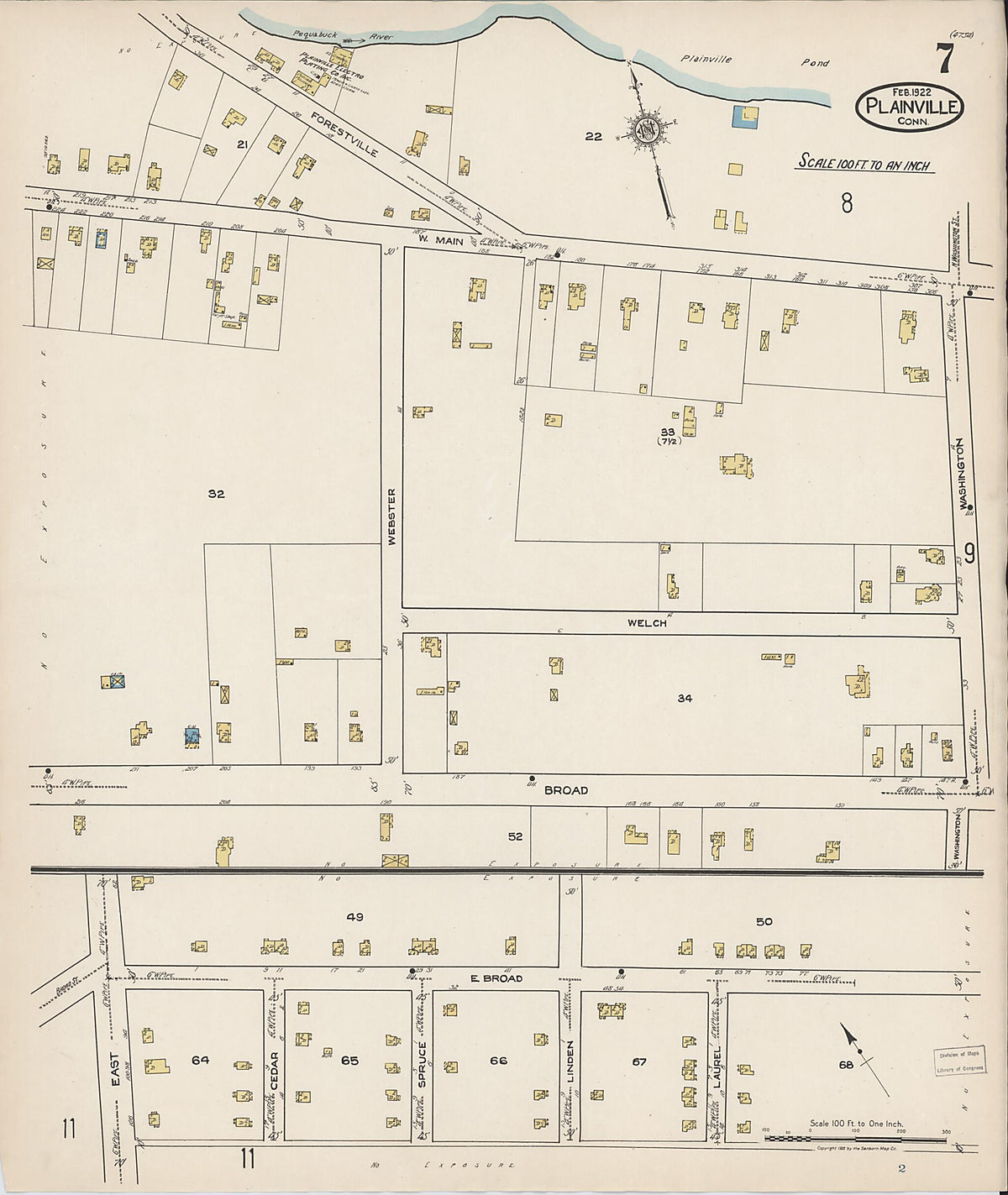 Plainville, Hartford County, Connecticut 1922 (Sheet 7 of 12) by Relic Map Company