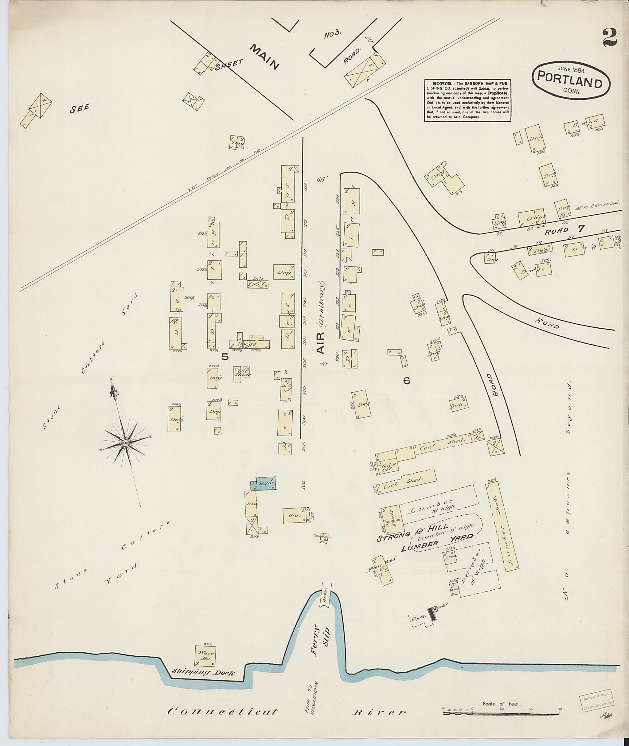 This old map of Portland, Middlesex County, Connecticut was created by Sanborn Map Company in 1884