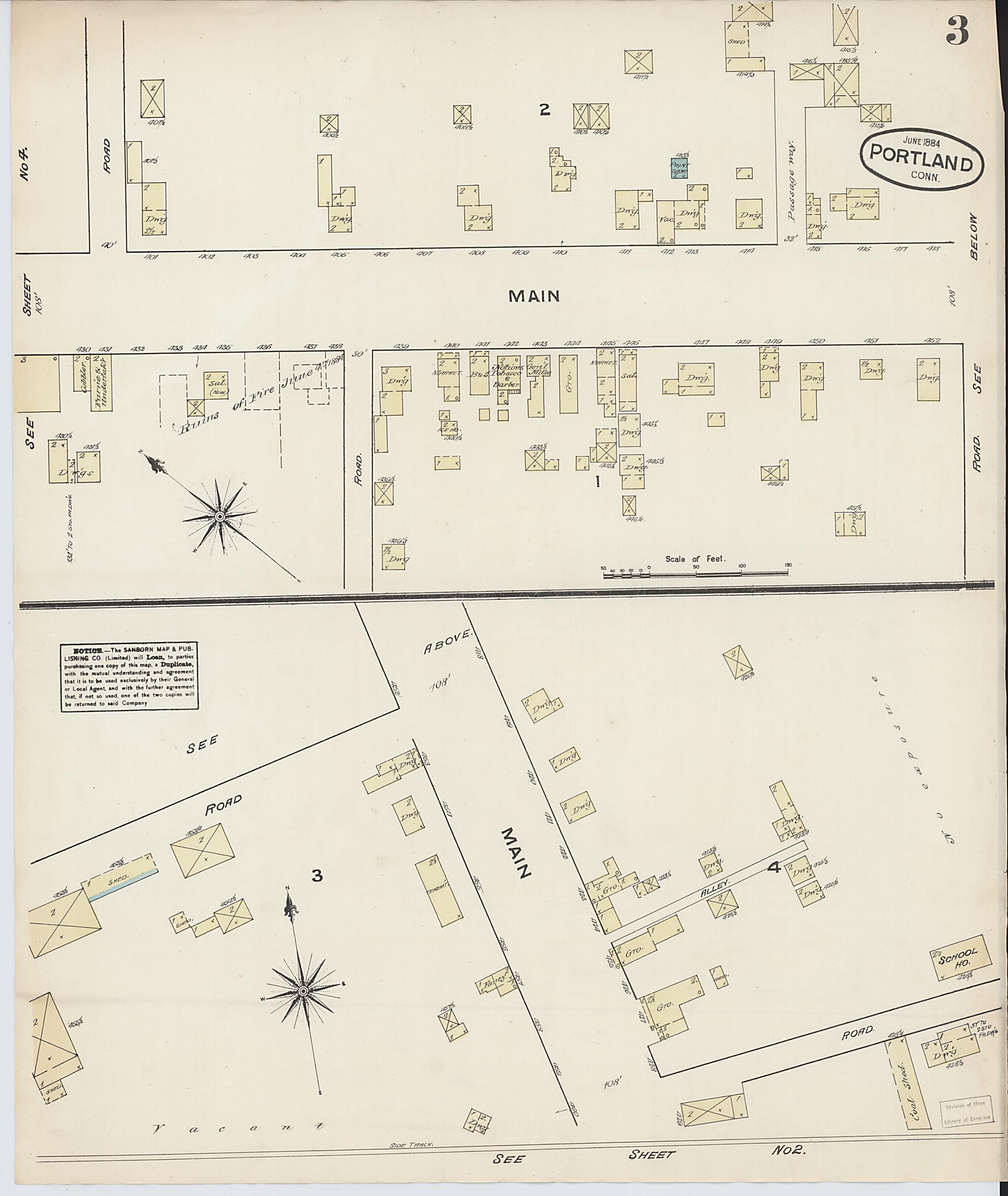 This old map of Portland, Middlesex County, Connecticut was created by Sanborn Map Company in 1884