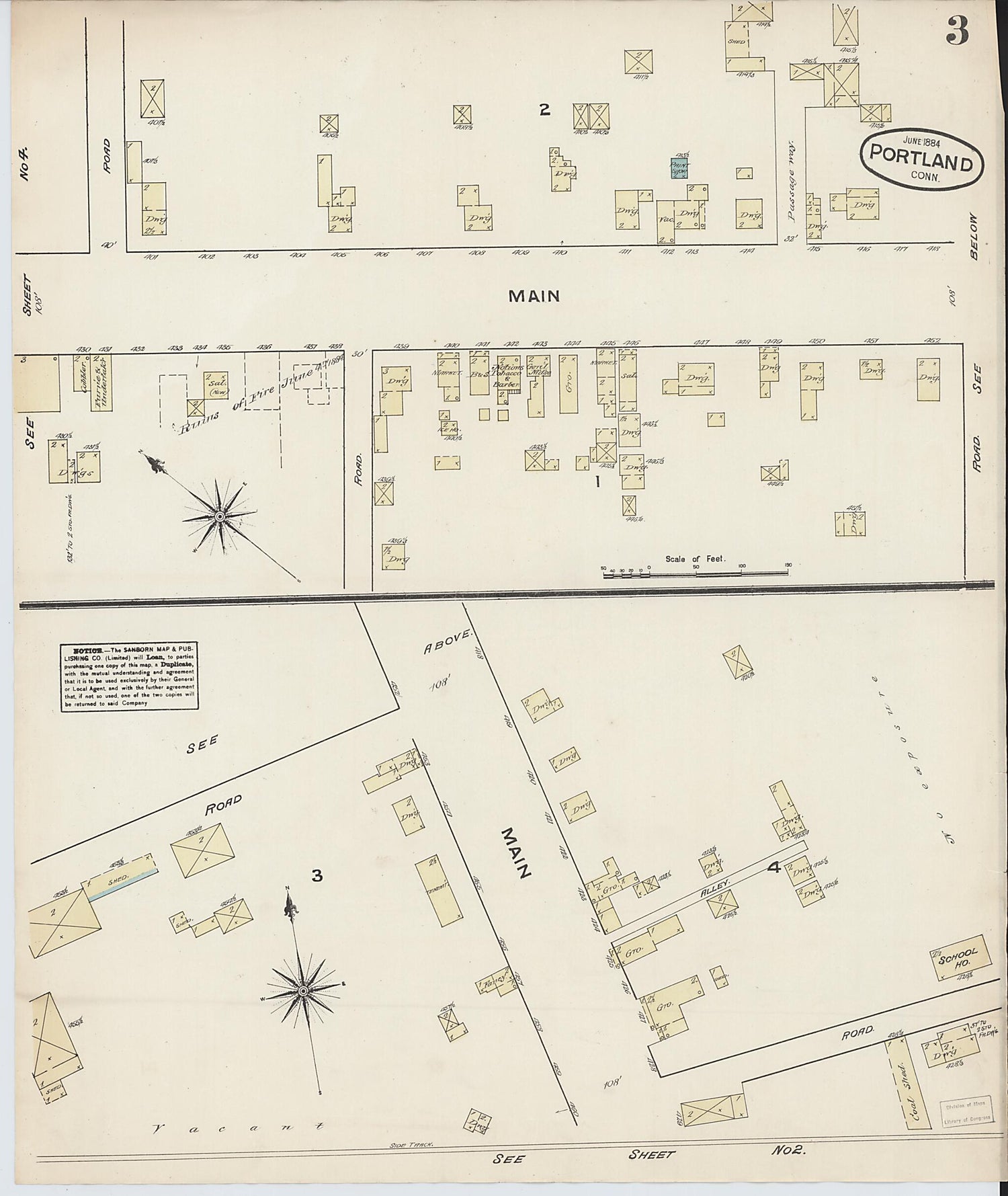 This old map of Portland, Middlesex County, Connecticut was created by Sanborn Map Company in 1884