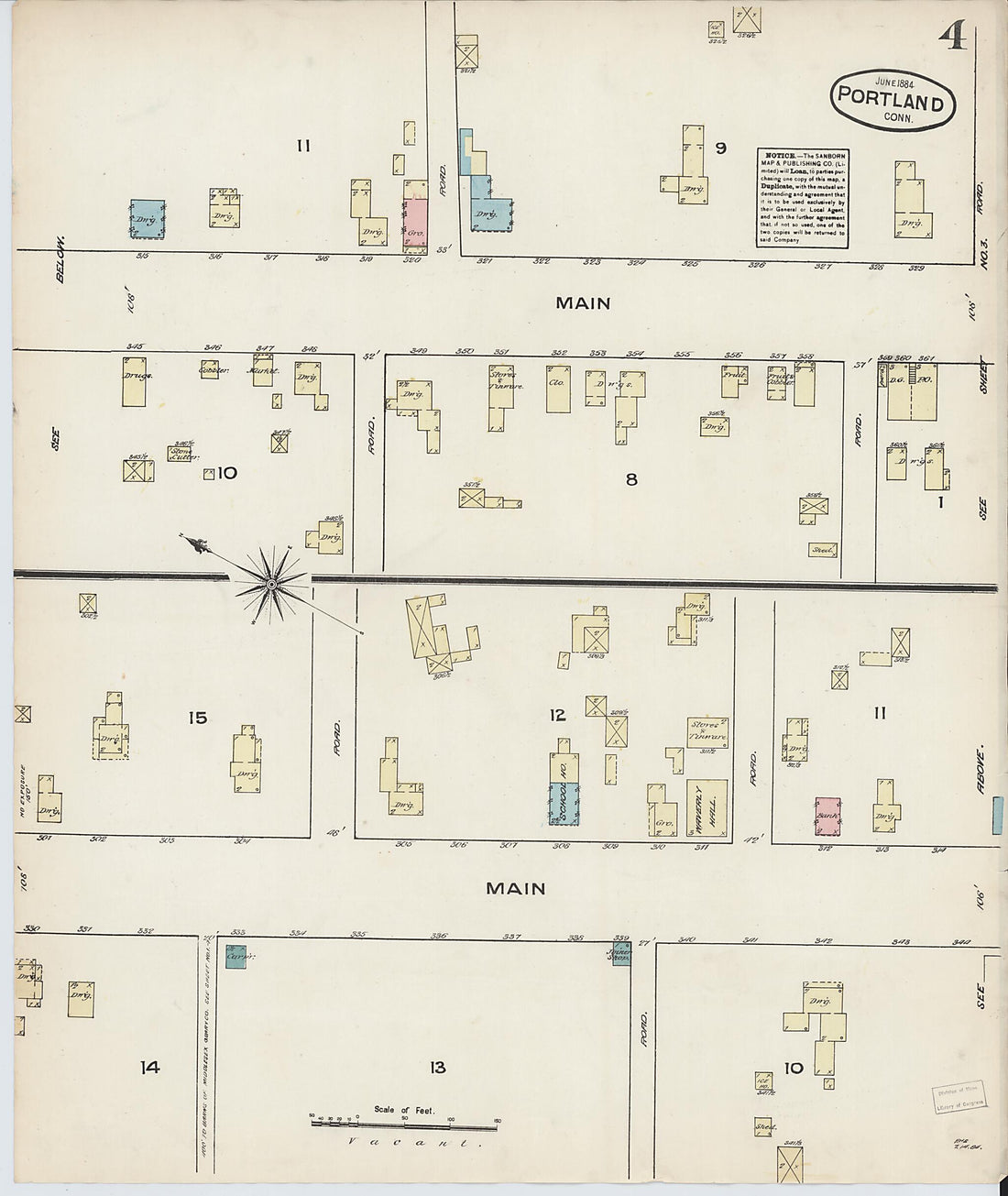 This old map of Portland, Middlesex County, Connecticut was created by Sanborn Map Company in 1884